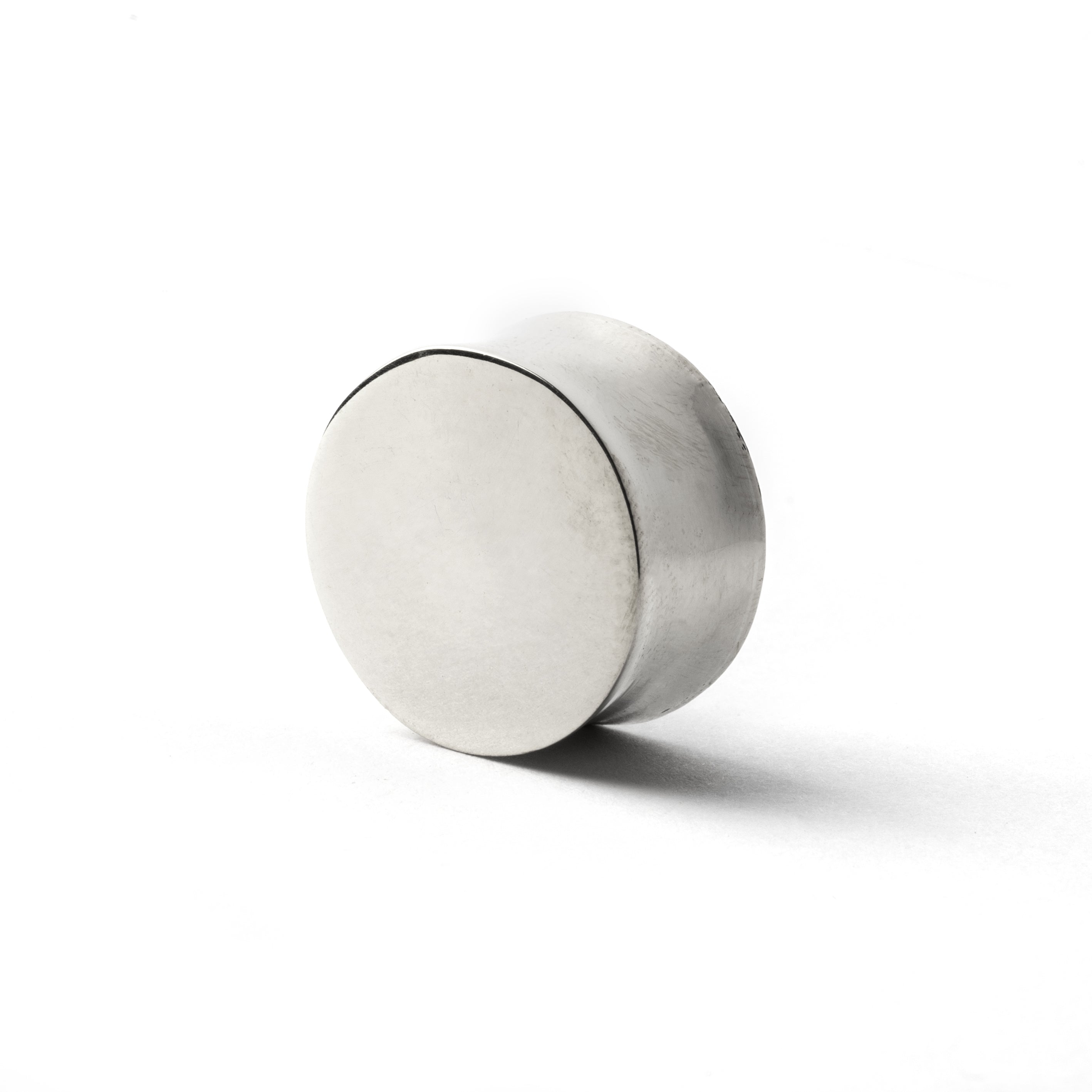 single scratched double flared ear plug back view