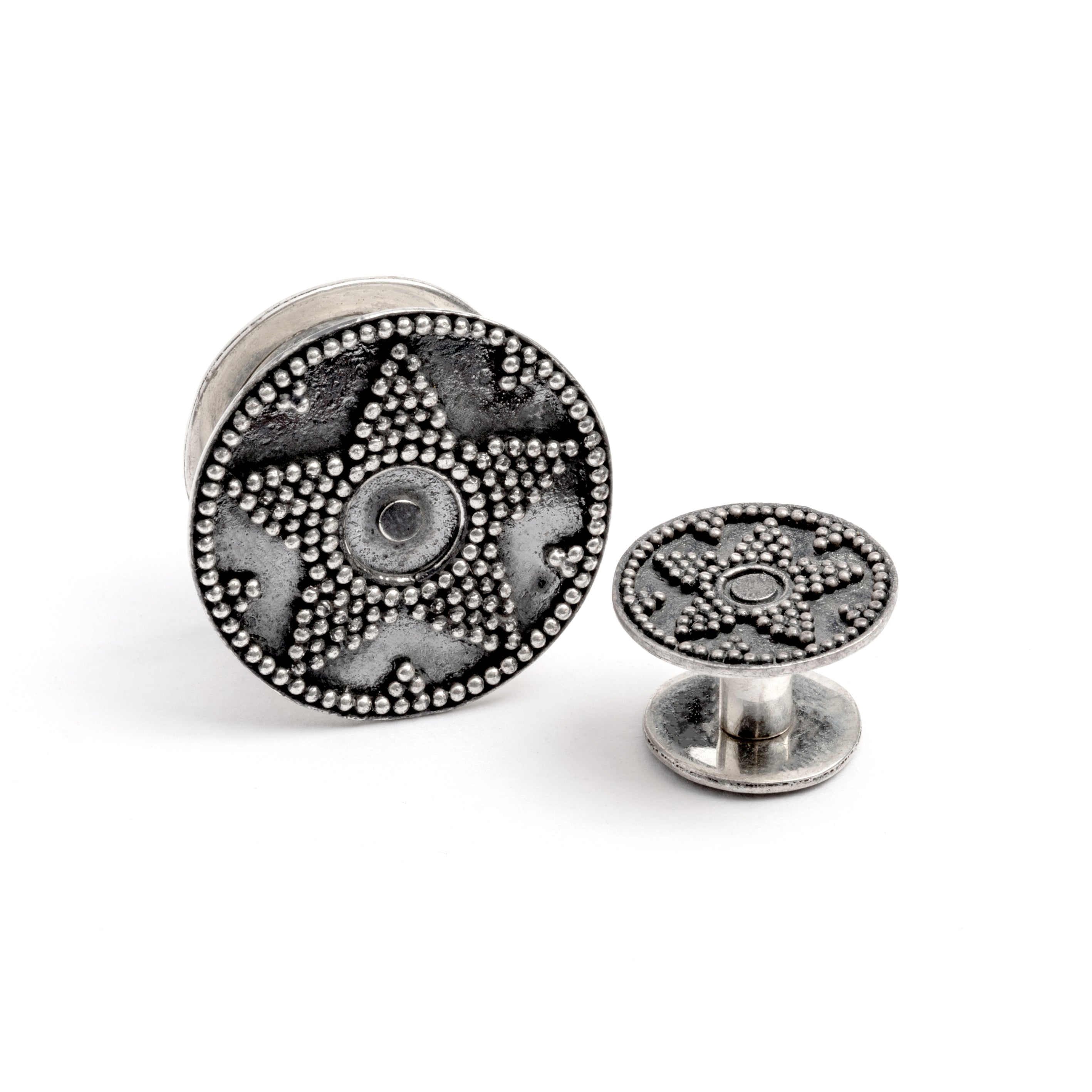 two Screw On Dots Star ear Plugs