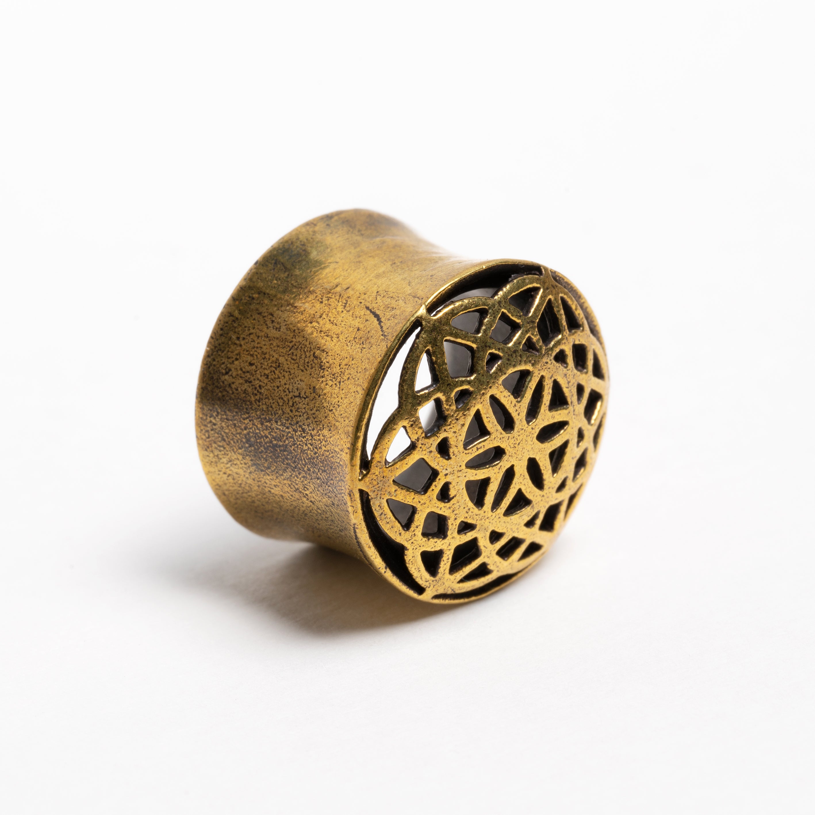 Seed of Life Brass plug right side view