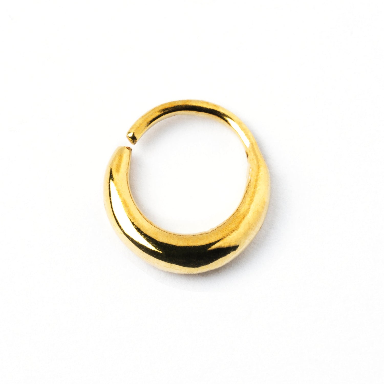 golden brass Rajasthan septum ring frontal view