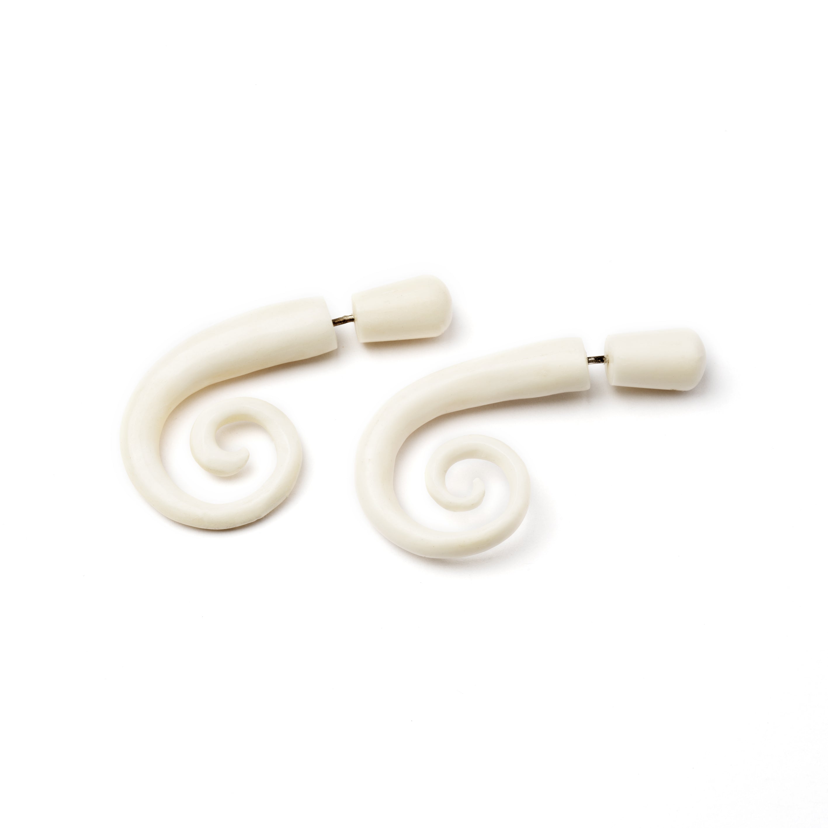 Shoreditch Bone Fake Gauge Earrings- bone 