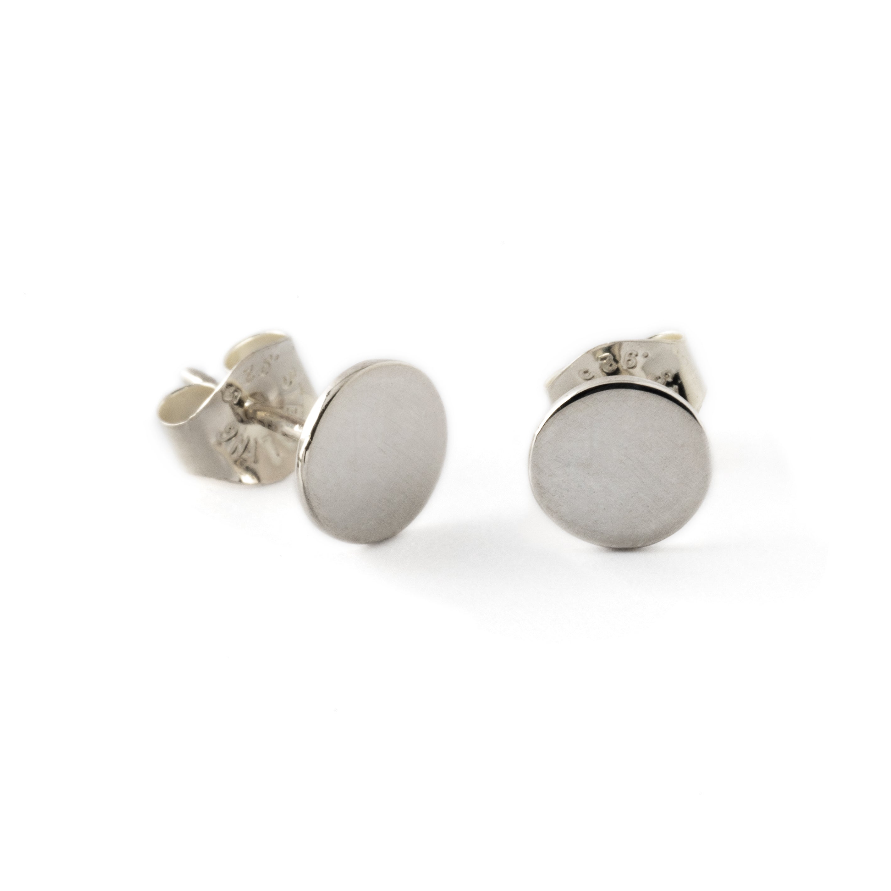 Silver-Disc-Ear-Studs
