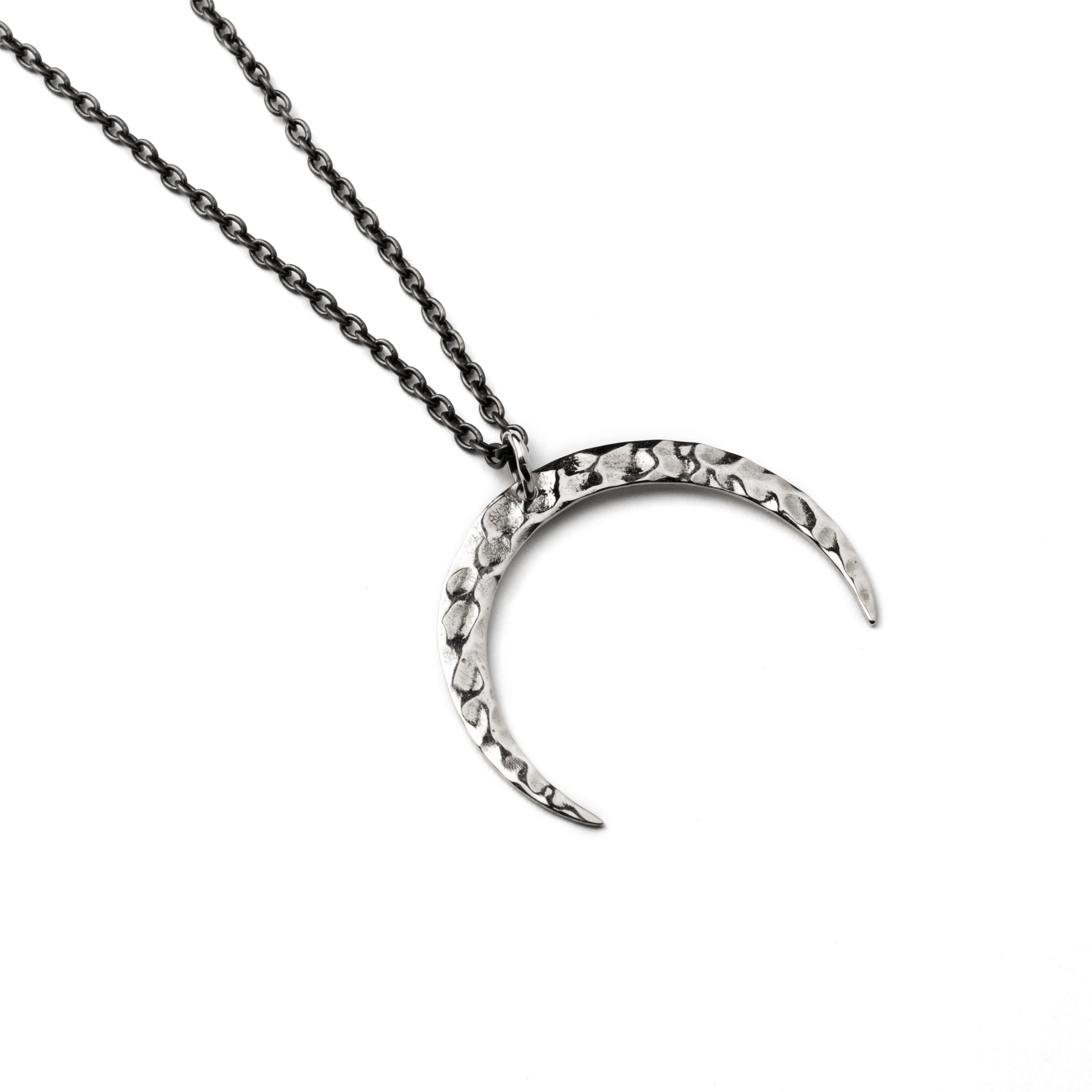 Sterling silver crescent on sale necklace