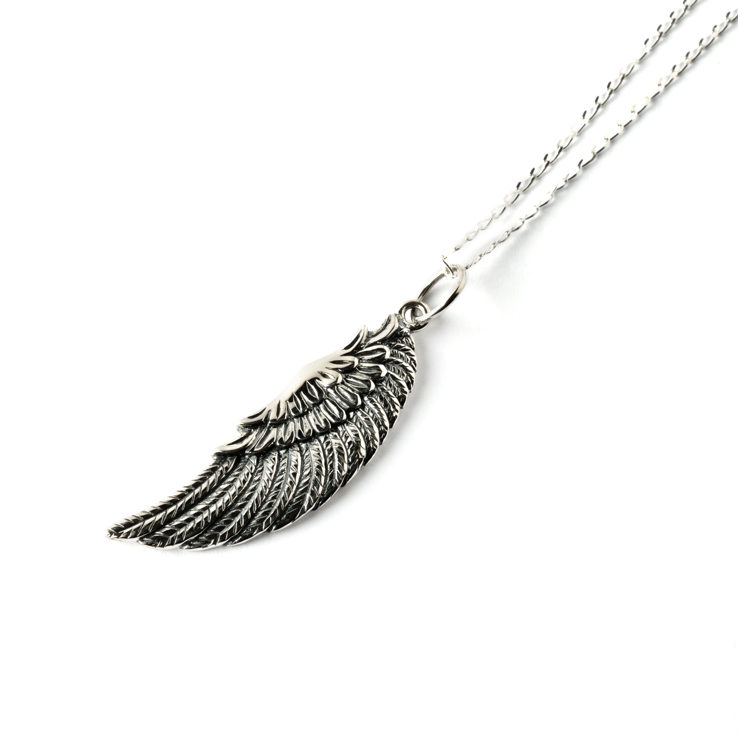 Silver Dakota Wing Pendant right side view