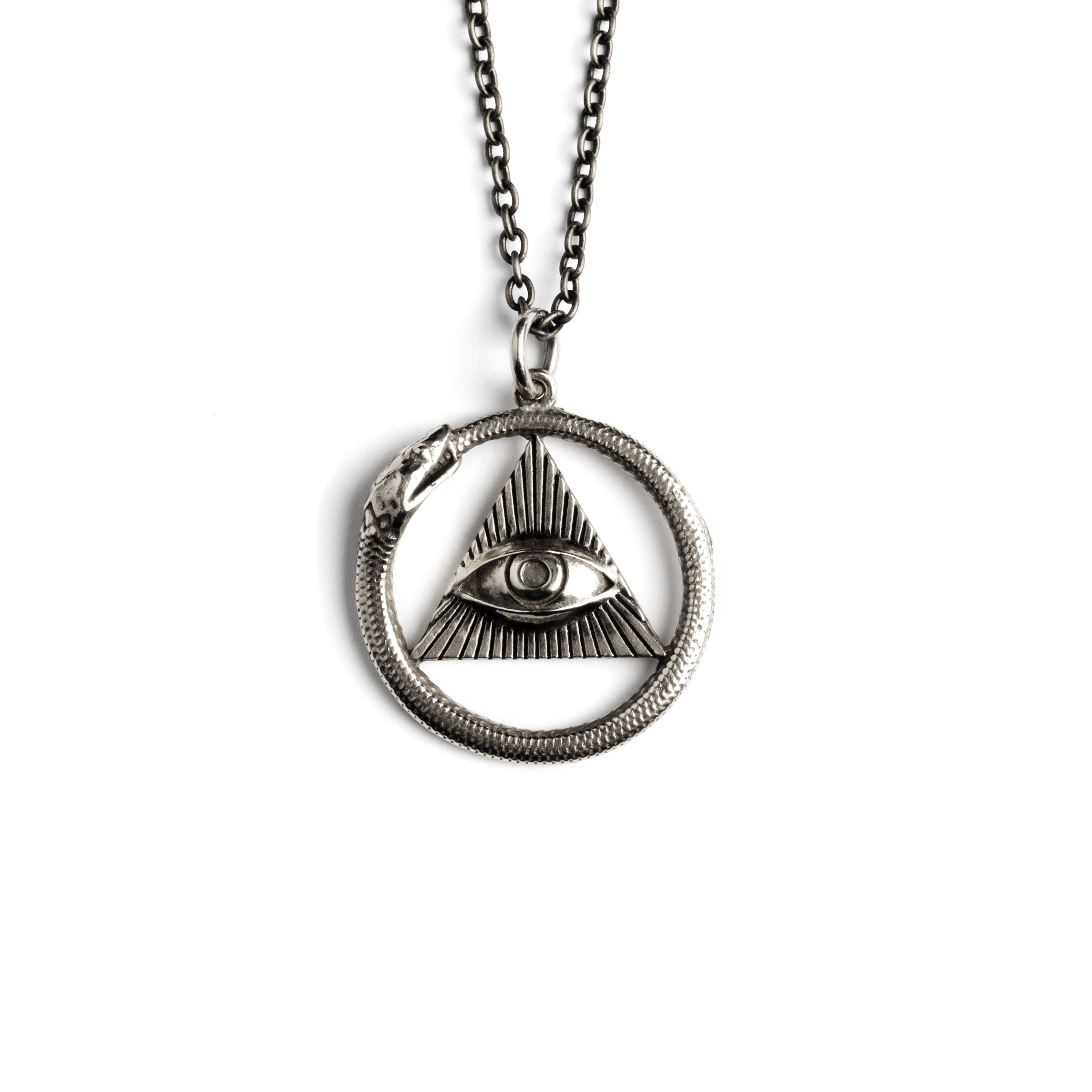 Silver Providence Ouroboros Pendant frontal view