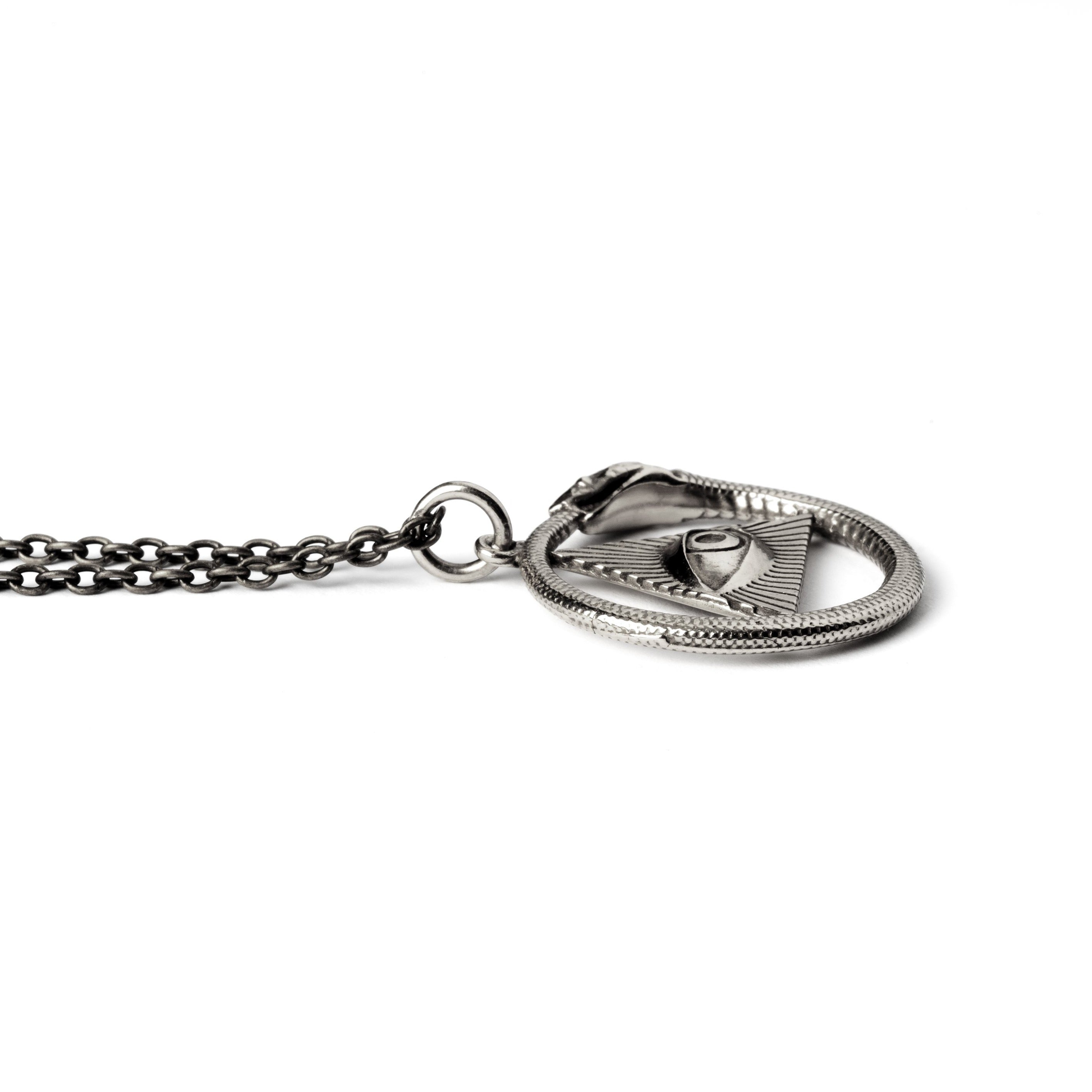 Silver Providence Ouroboros Pendant side view