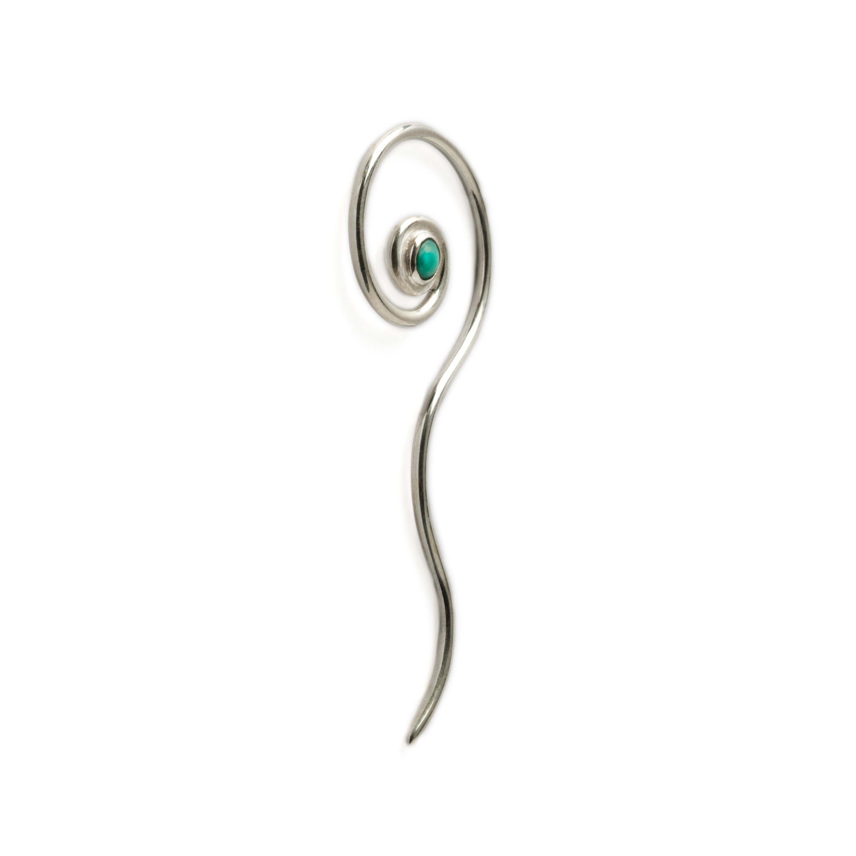 Silver & Turquoise haku earring front view