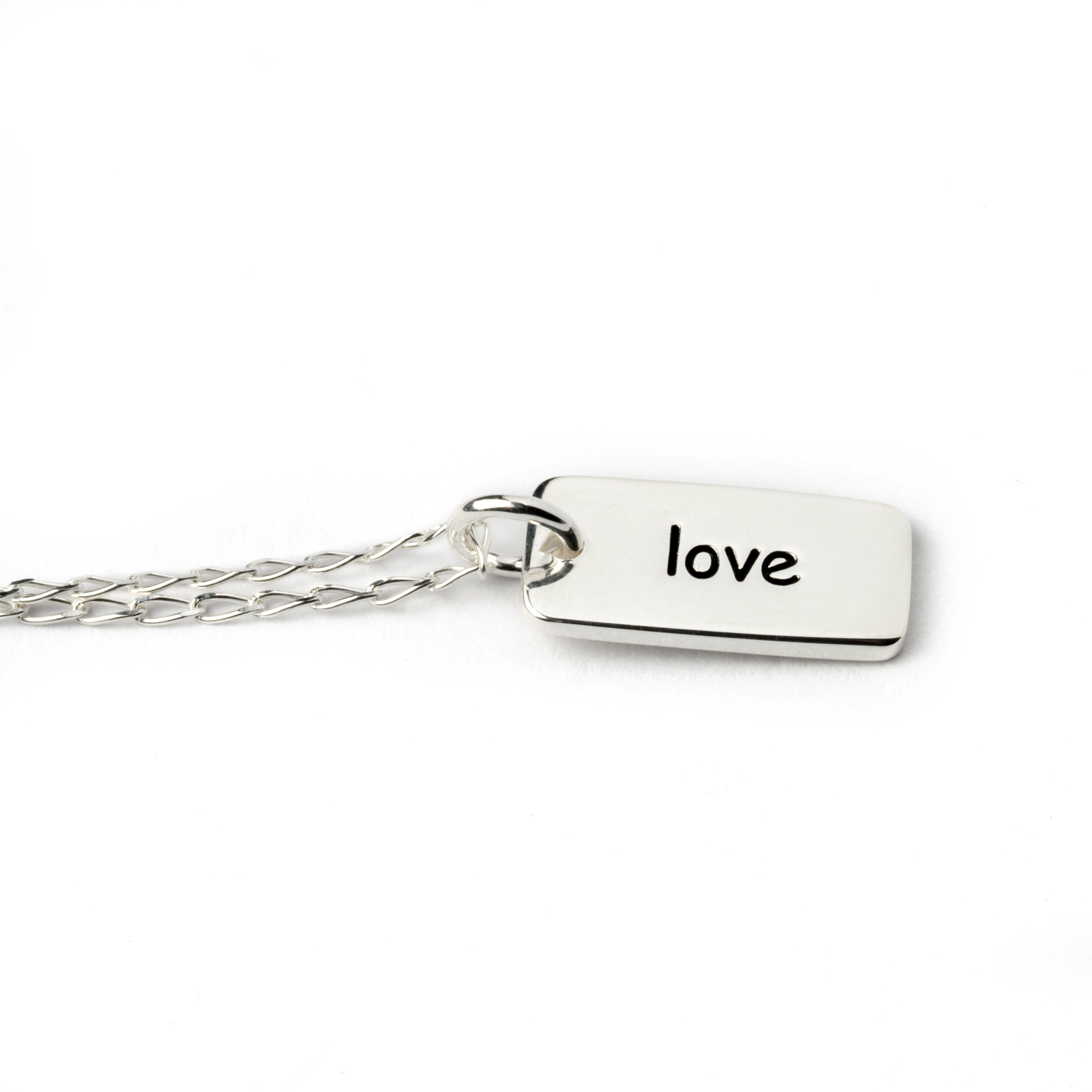 Silver Love Charm necklace frontal view