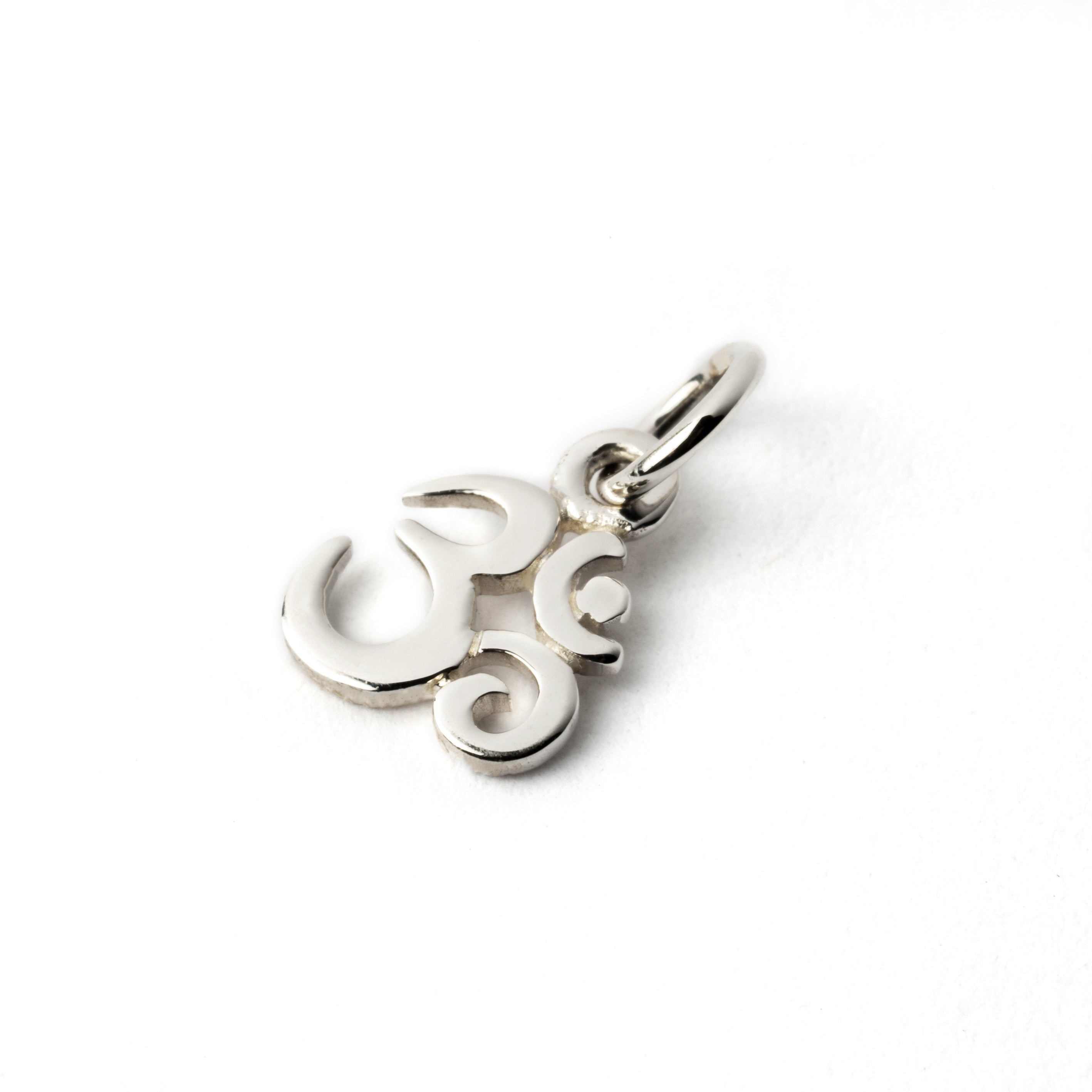 Petit Silver Om Charm right side view