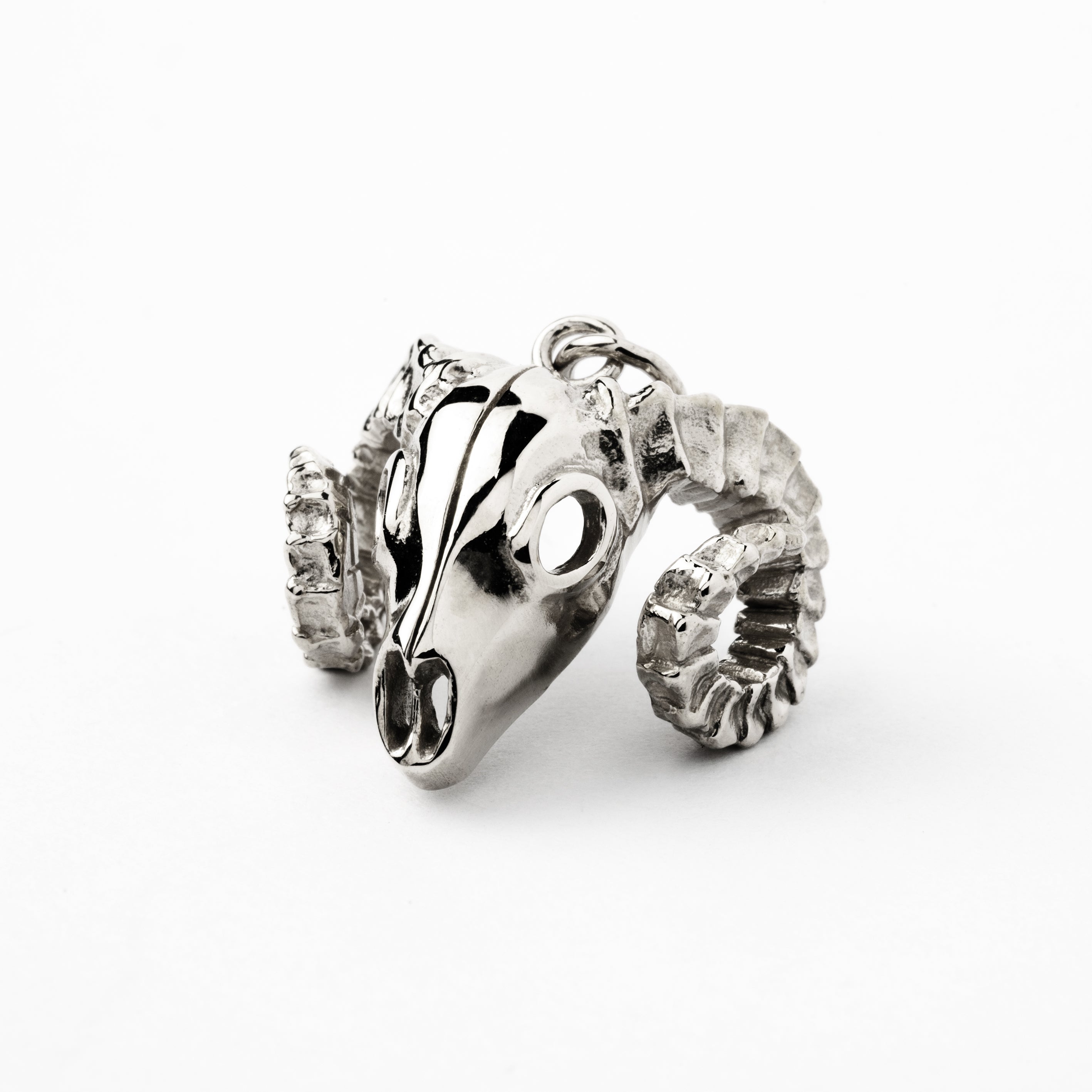 Bighorn silver charm necklace right side view