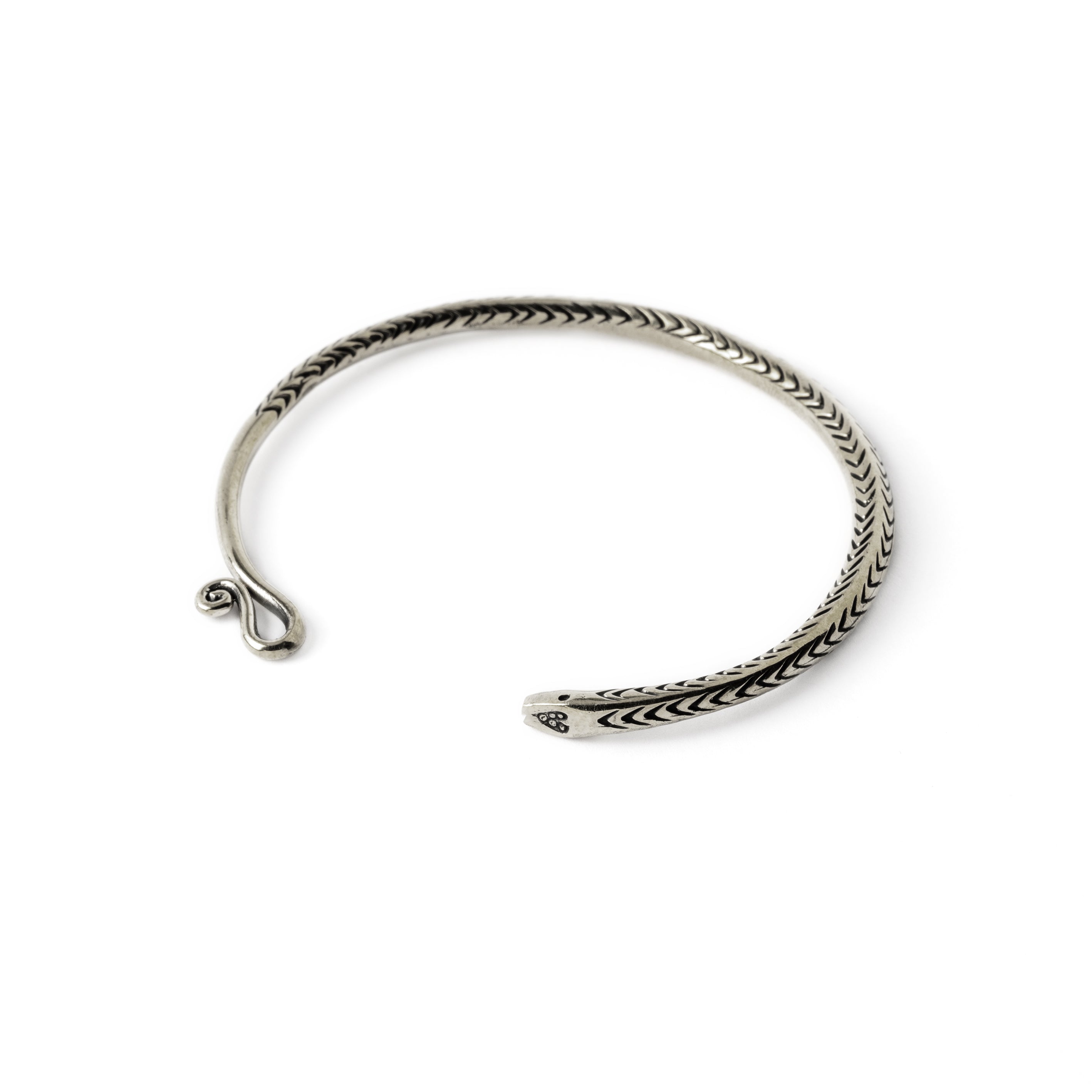 Serpent Silver Cuff right side view
