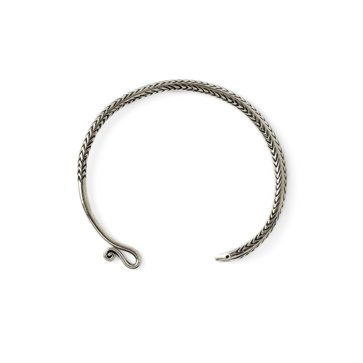 Serpent Silver Cuff side view