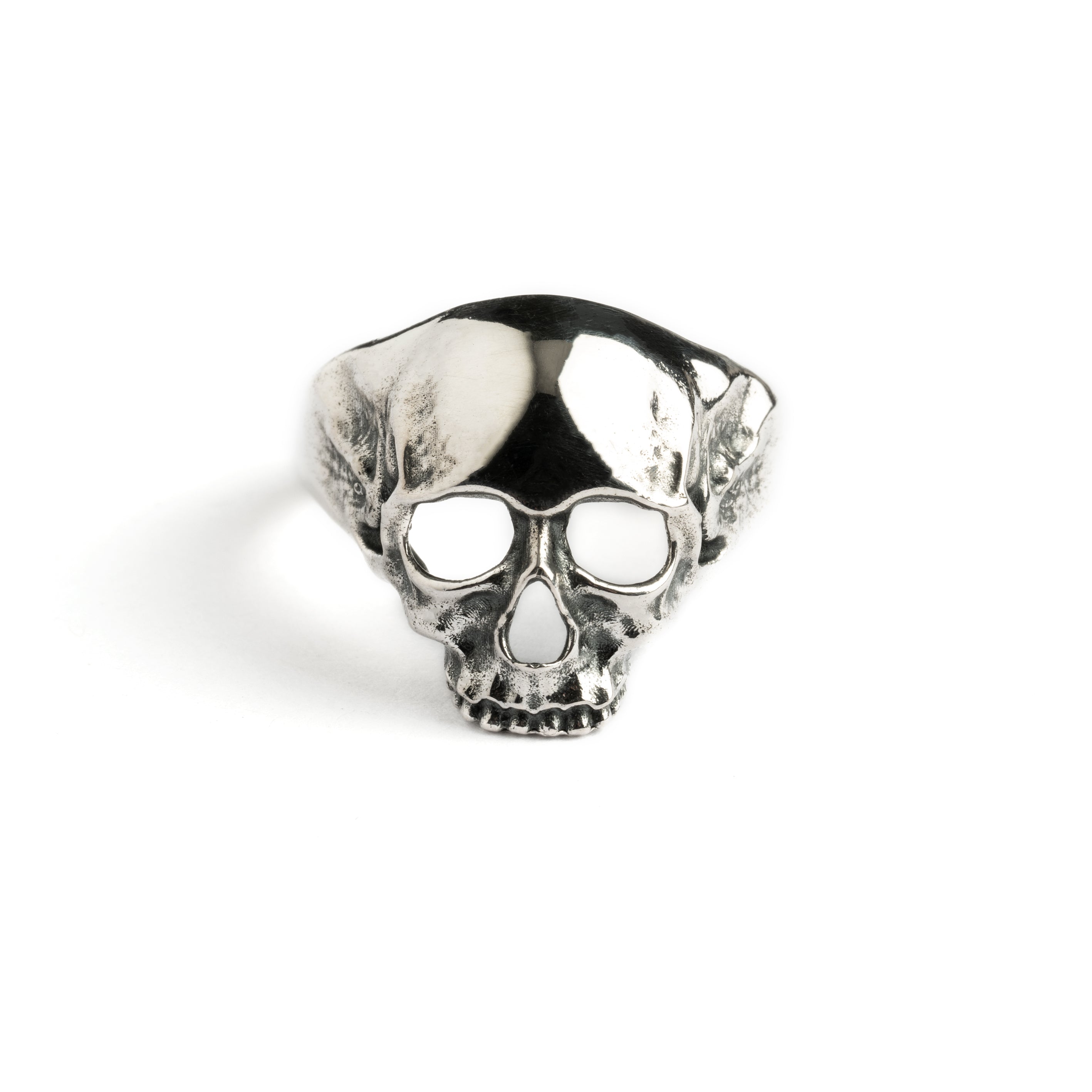 Silver Immortal Skull Ring frontal view