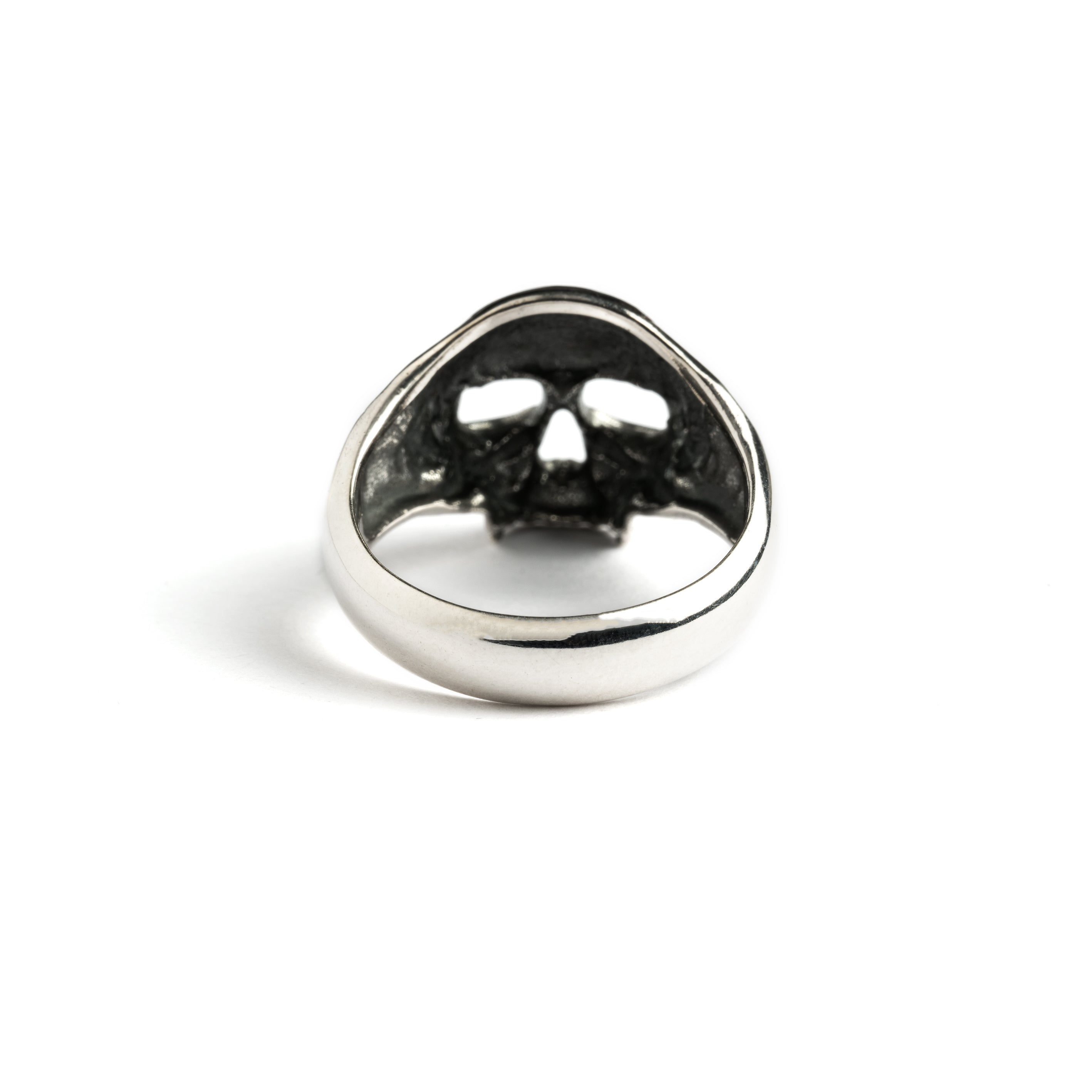 Silver Immortal Skull Ring back side view