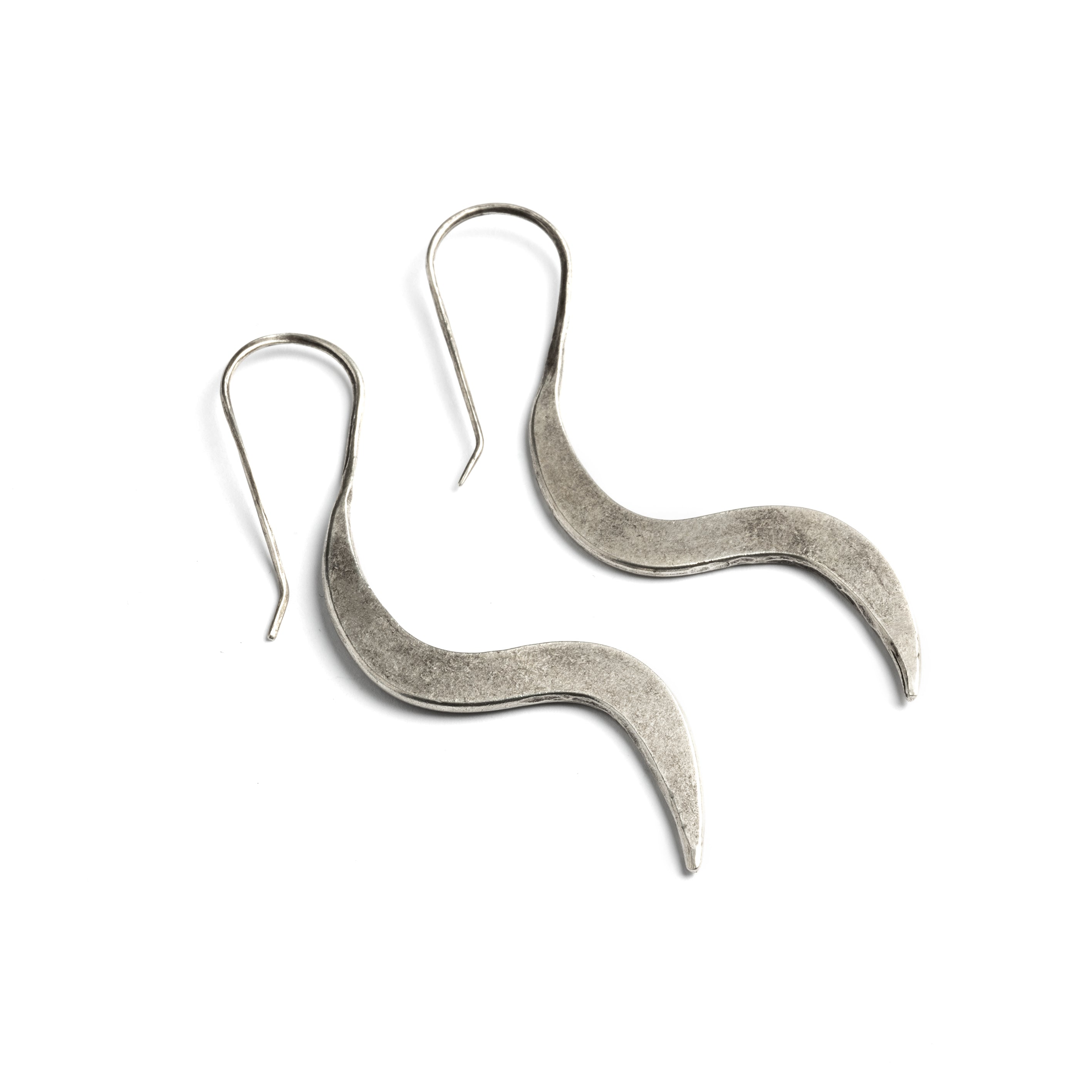 Silver Sway Earrings left side view