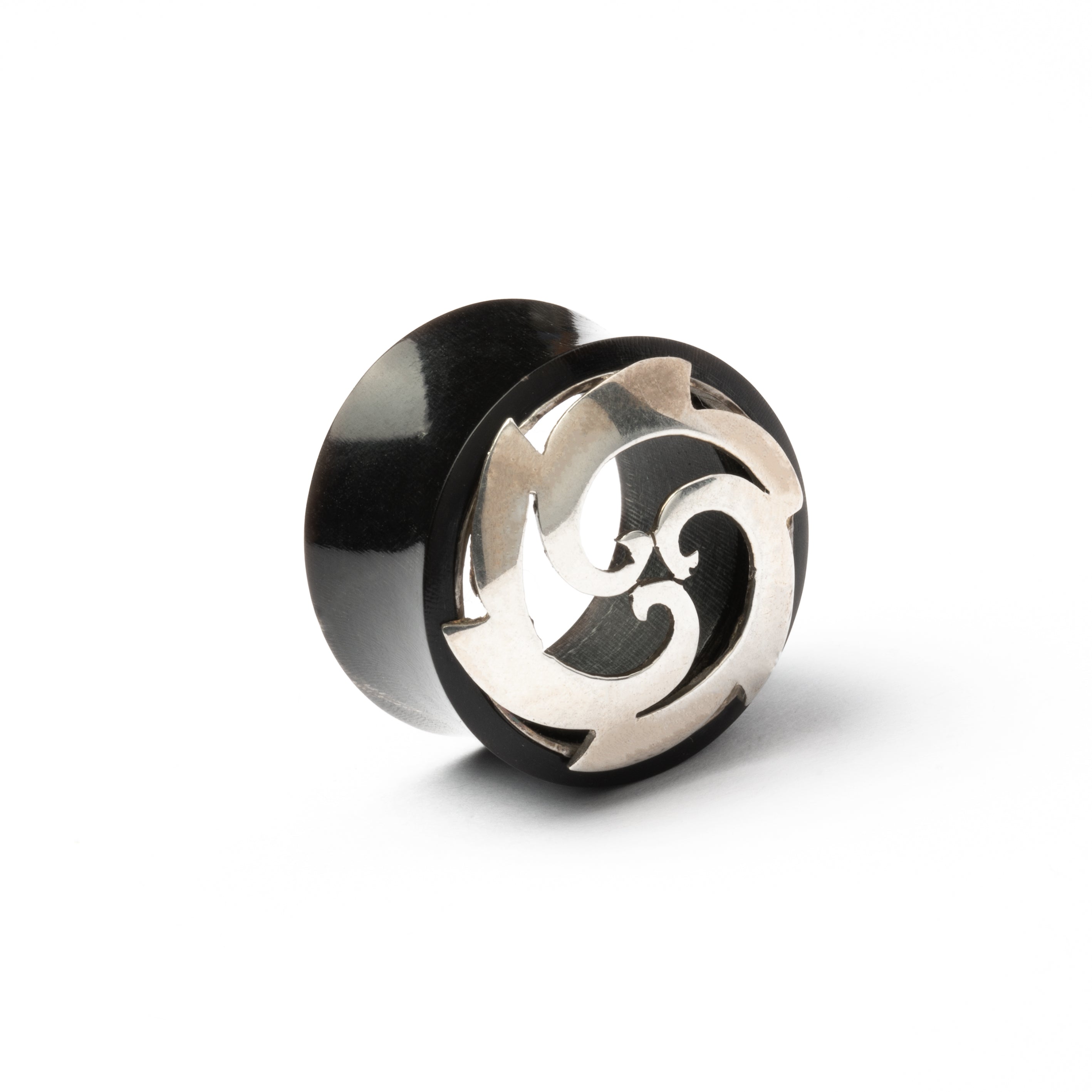 Silver Tomoe Ear Plugs