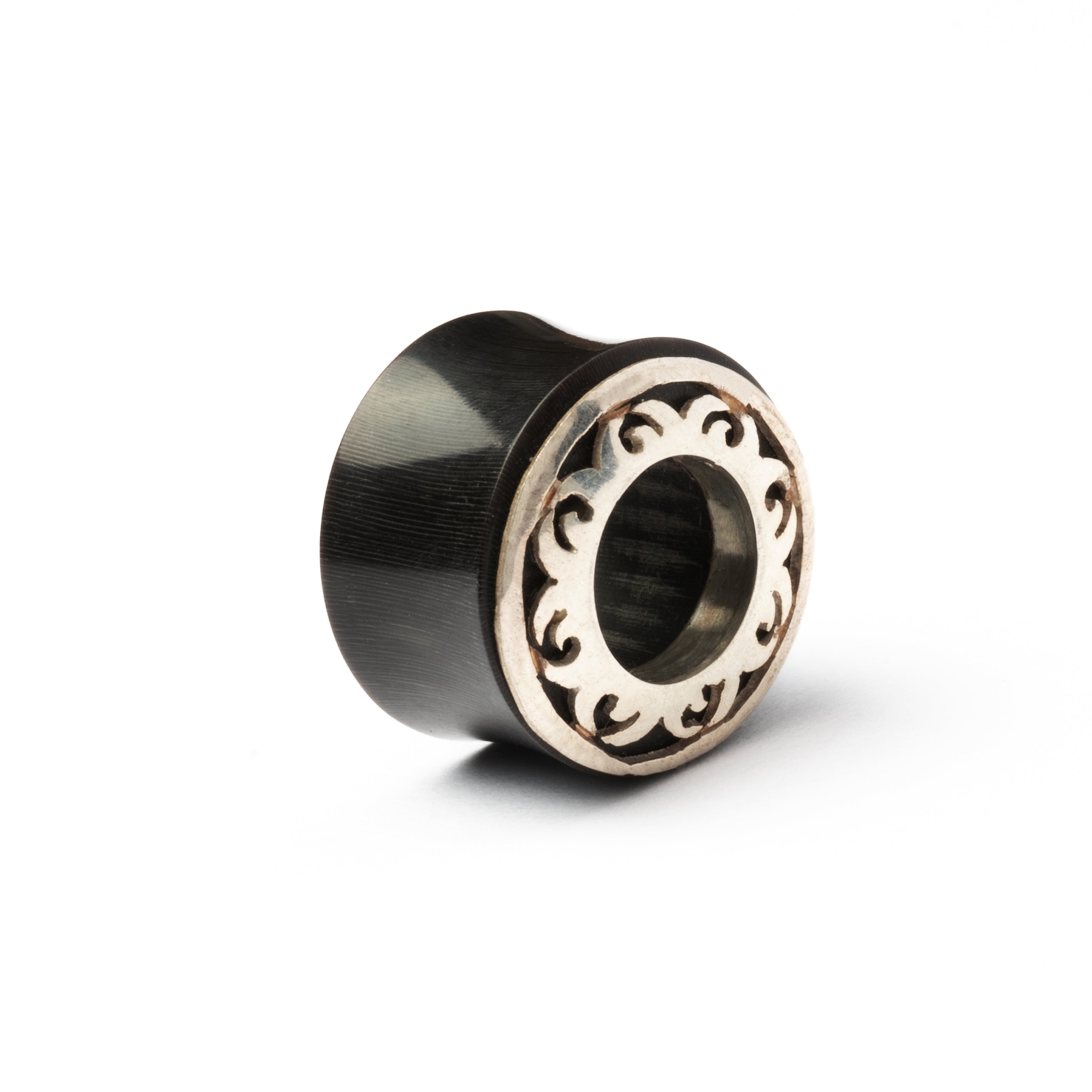 Tunnel de chair en corne de soleil tribal argenté