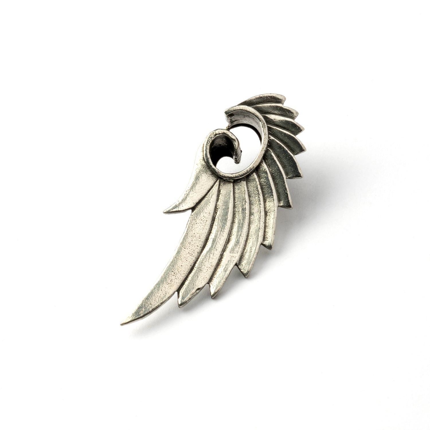 single Wing flesh tunnel for stretched ears front view