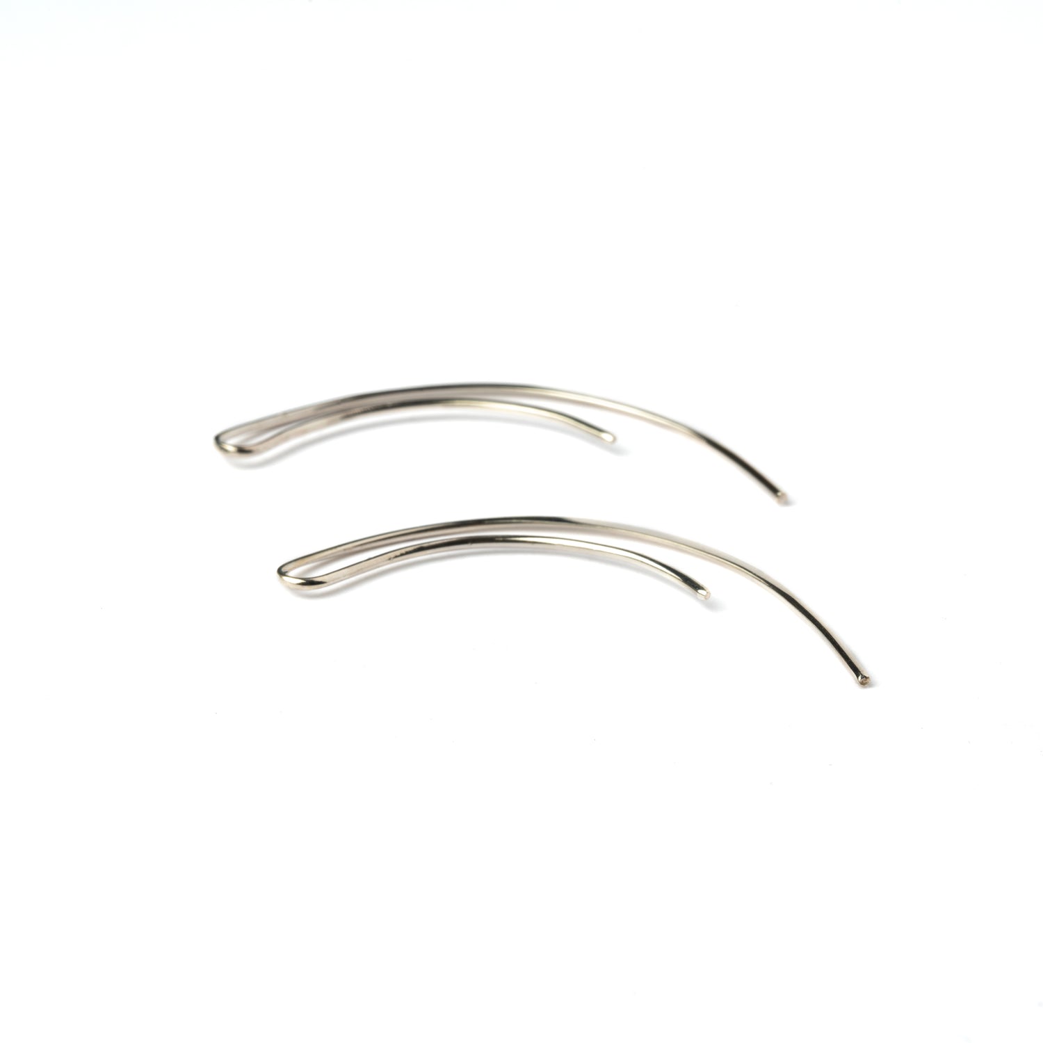 Silver Bent Wire Earrings right side view