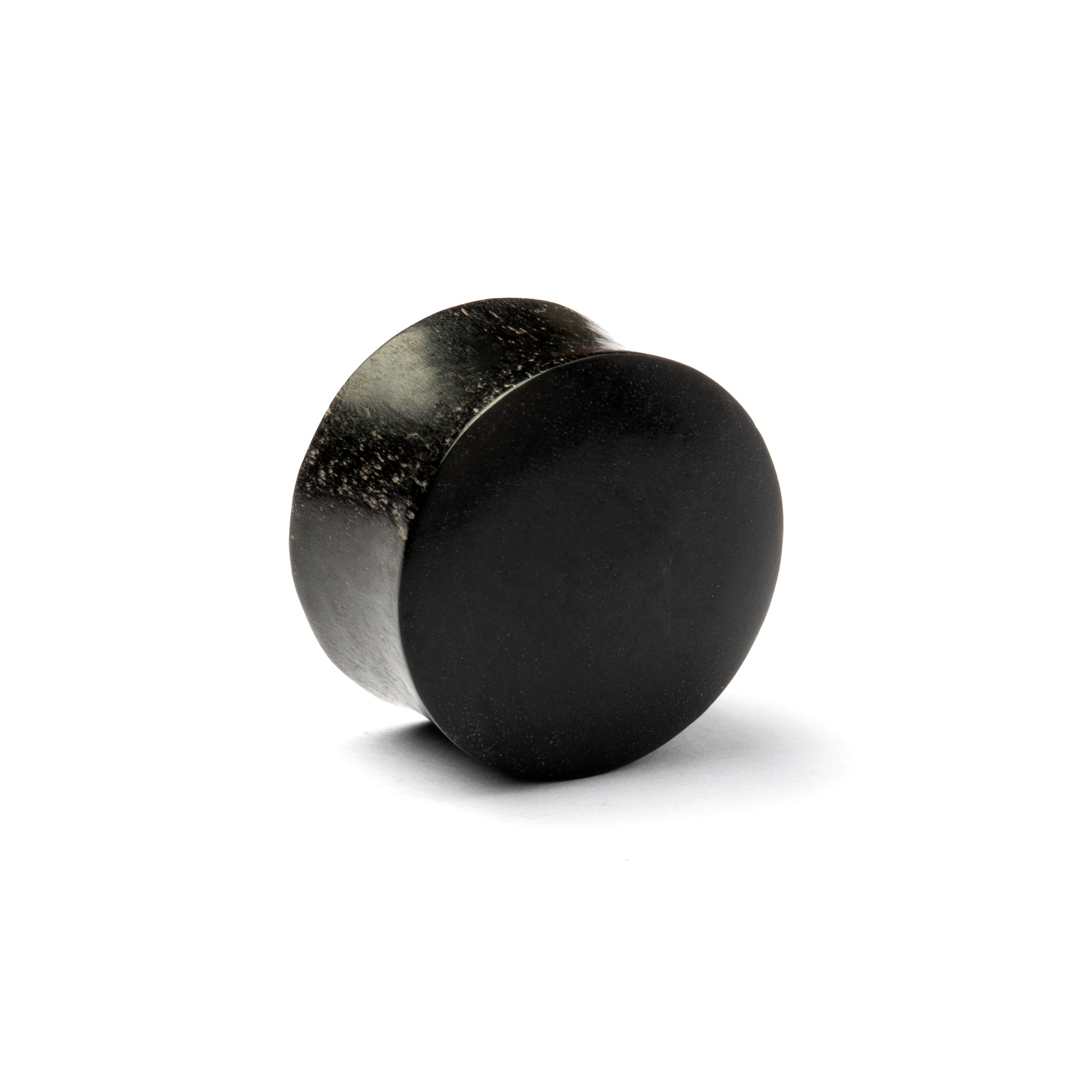 Smooth black wood plug right side view