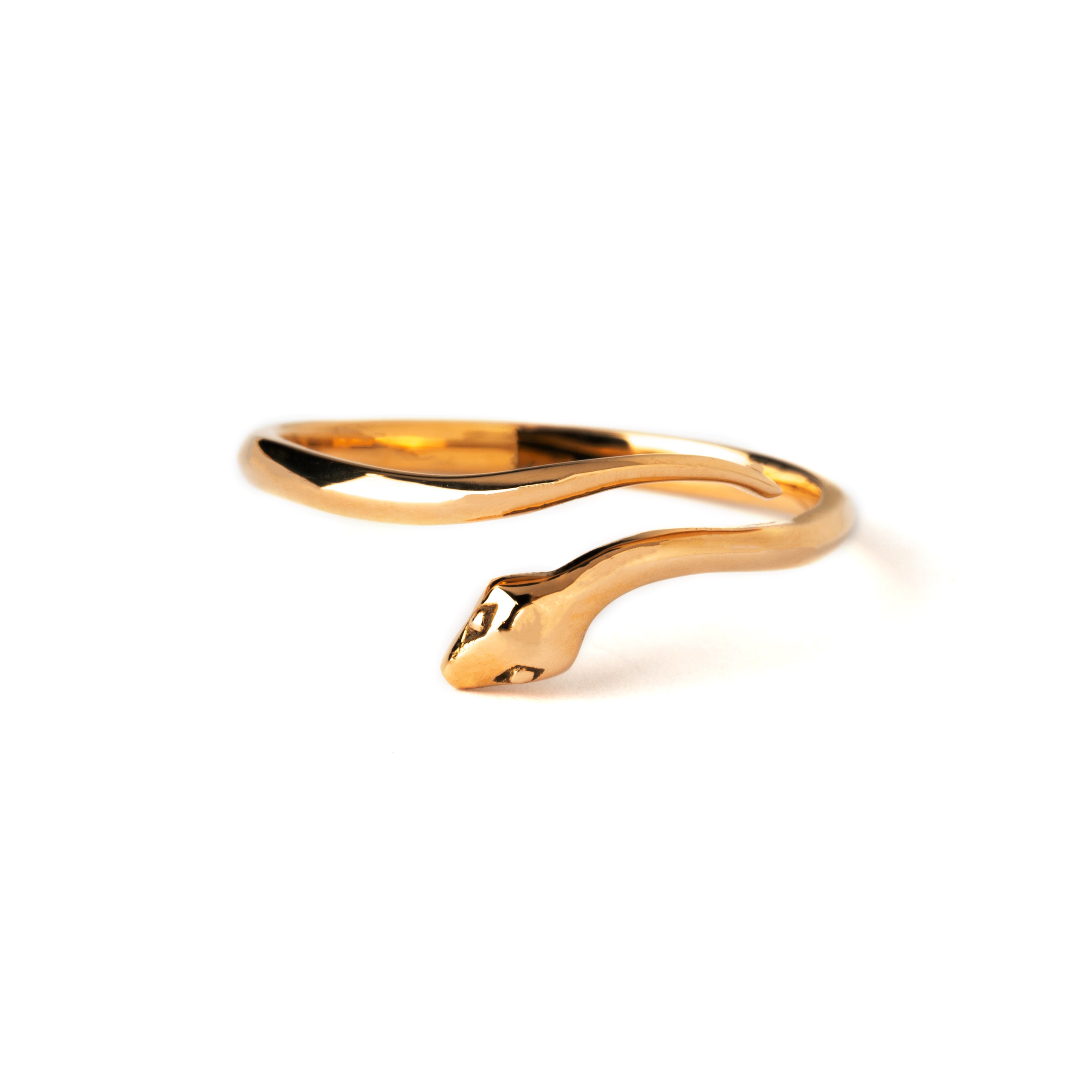 dainty open band snake bronze wrap ring frontal opposite view