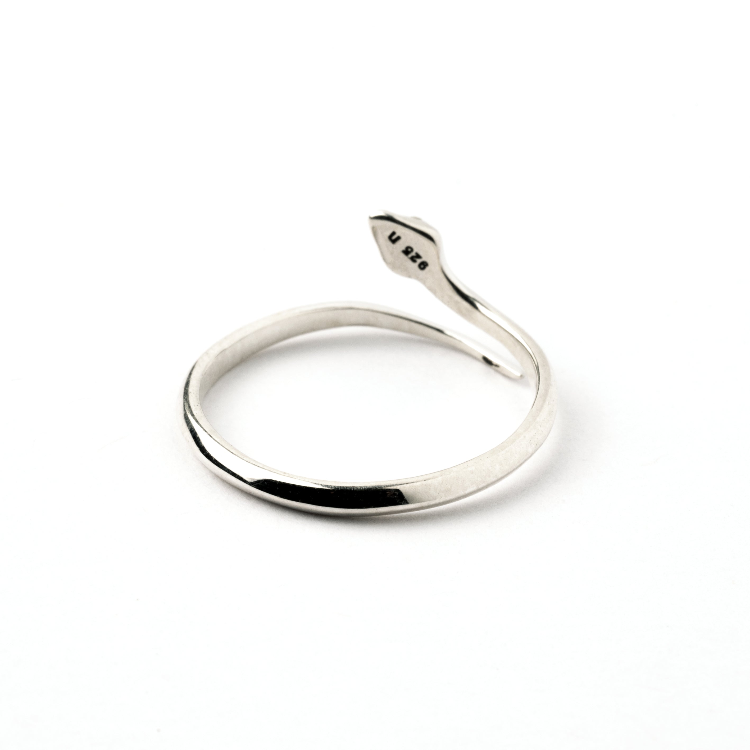 Snake of Eden Silver Ring back side view