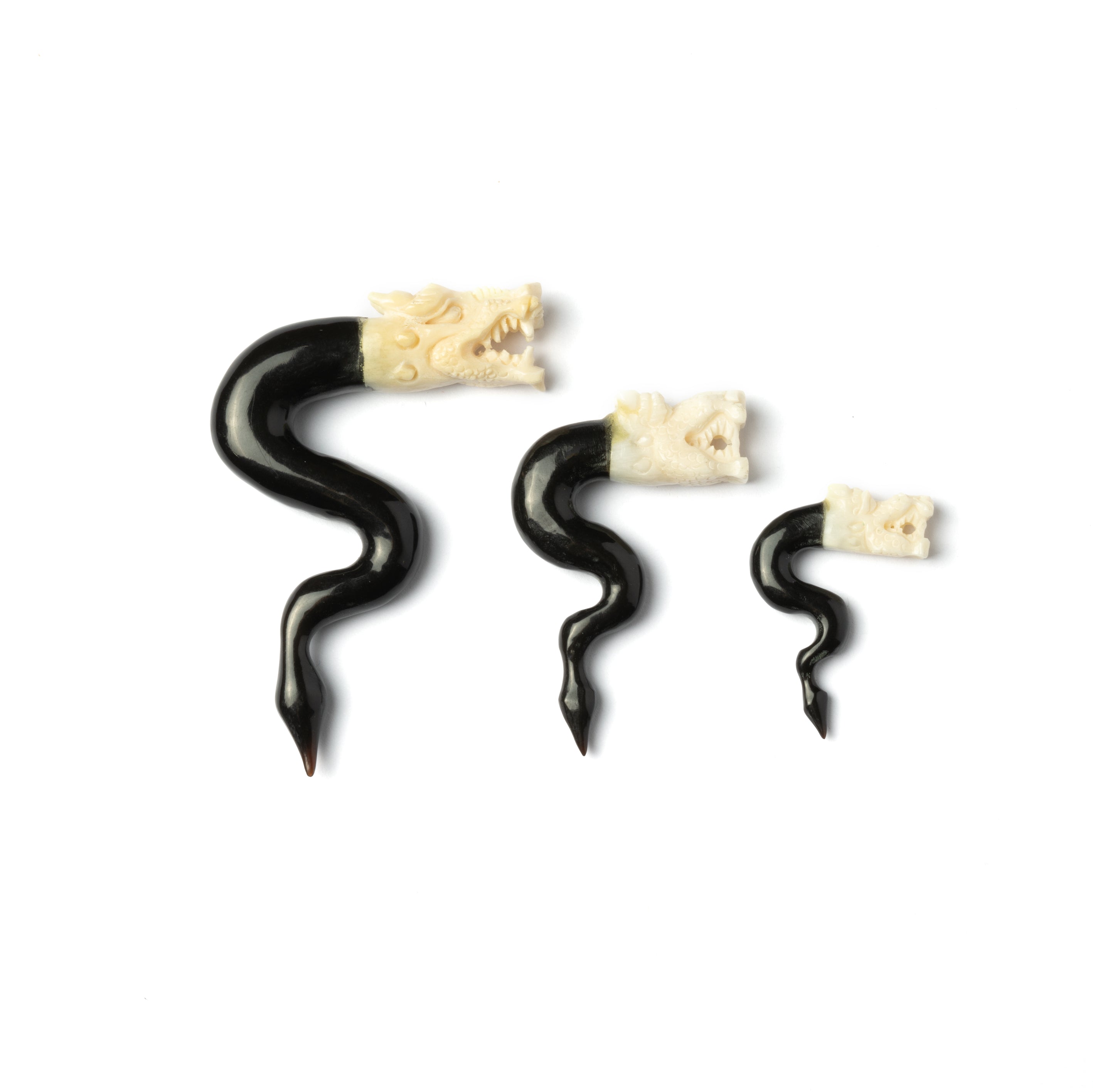Solid Horn Hook with Bone Dragon Head and Pointy Tail