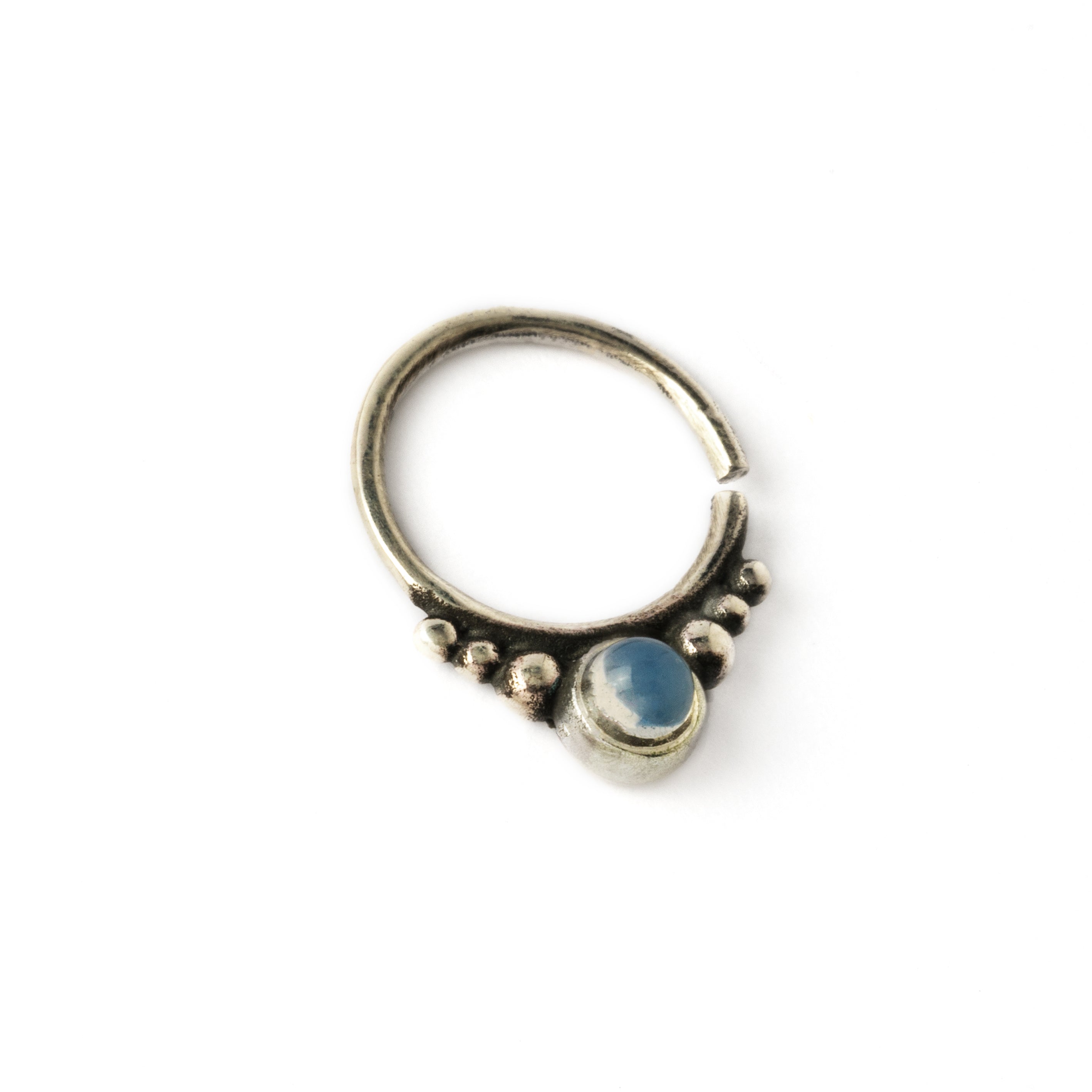 Soma Silver Septum with Moonstone right side view