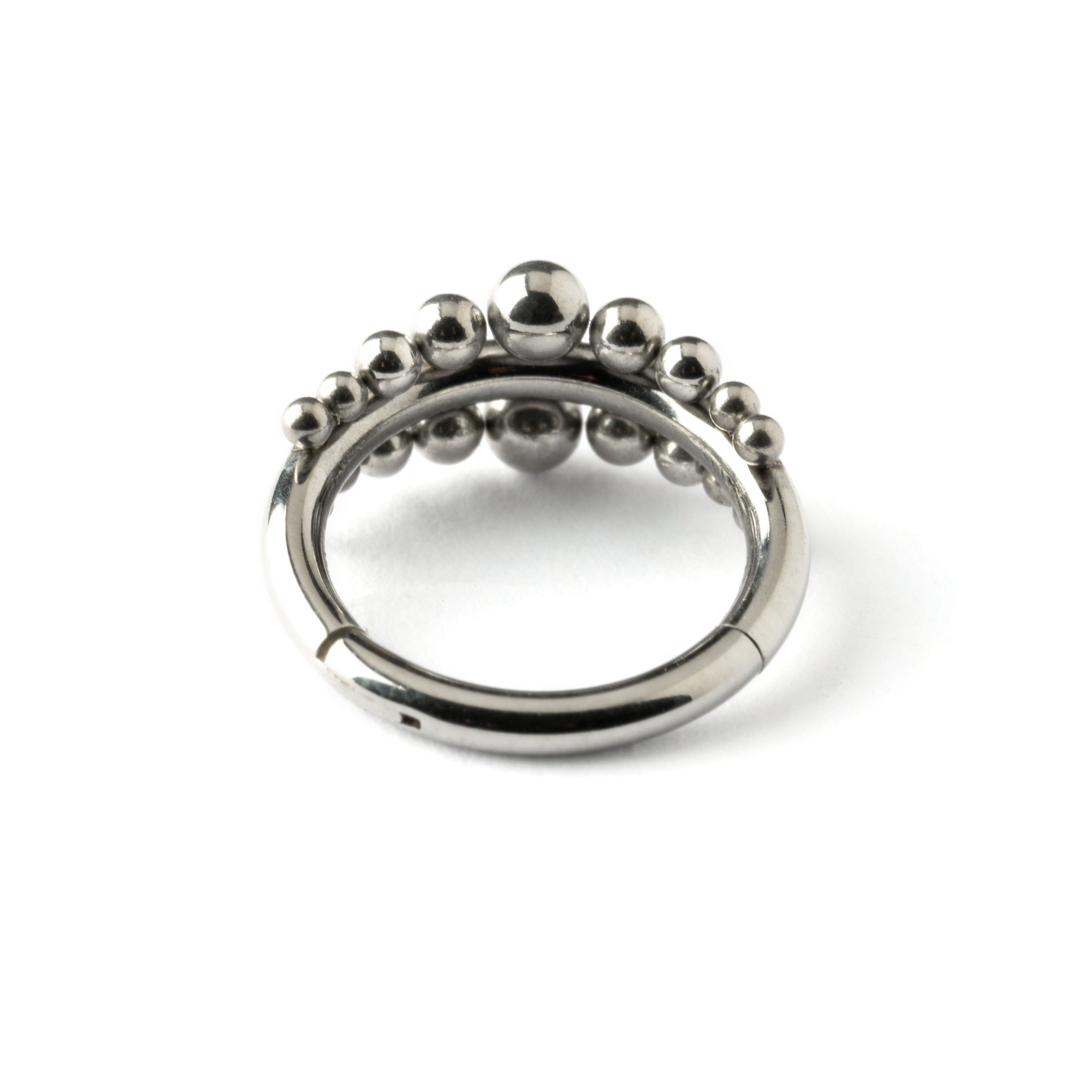 Somsak boho tribal surgical steel clicker piercing ring back side view