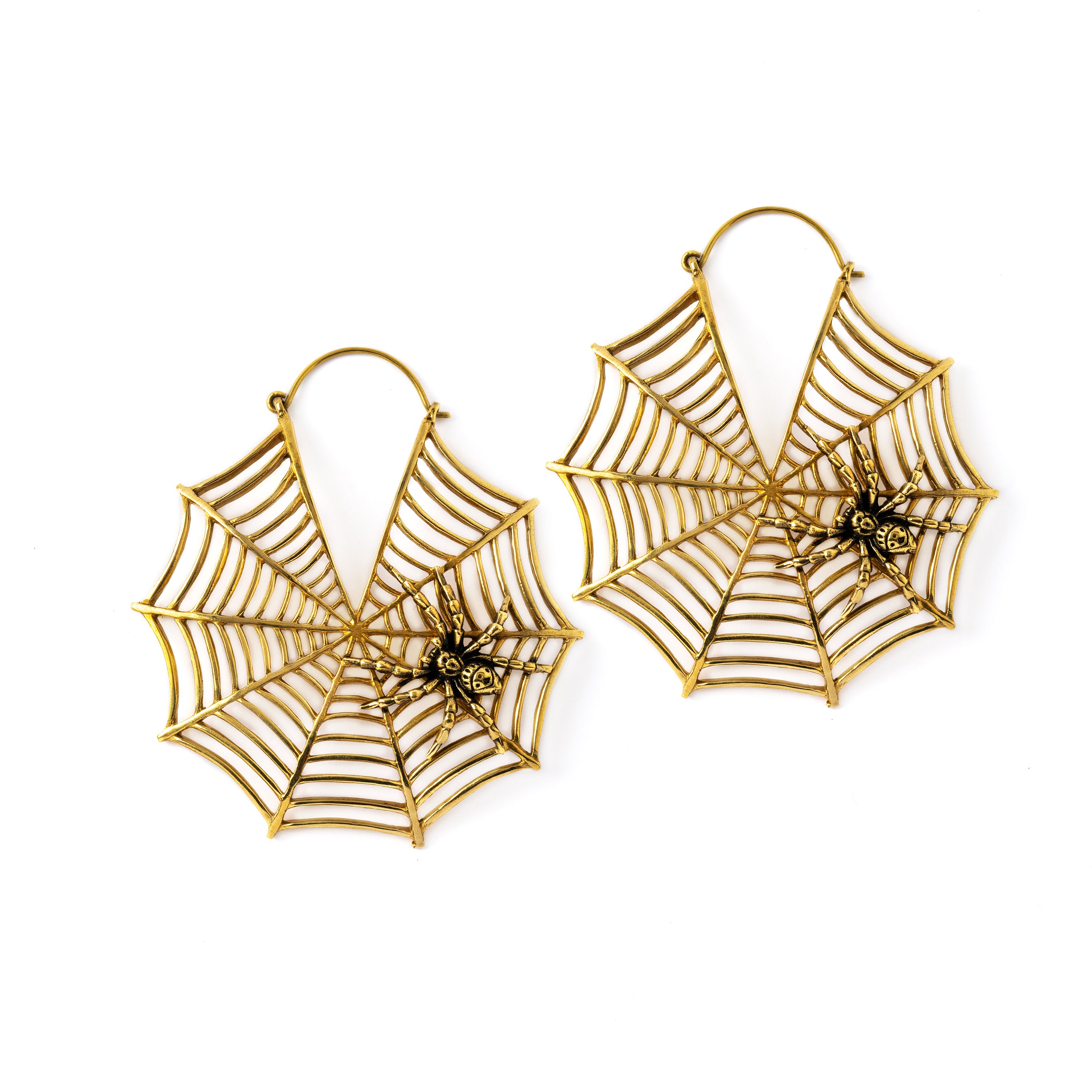 Spiderweb earrings frontal view