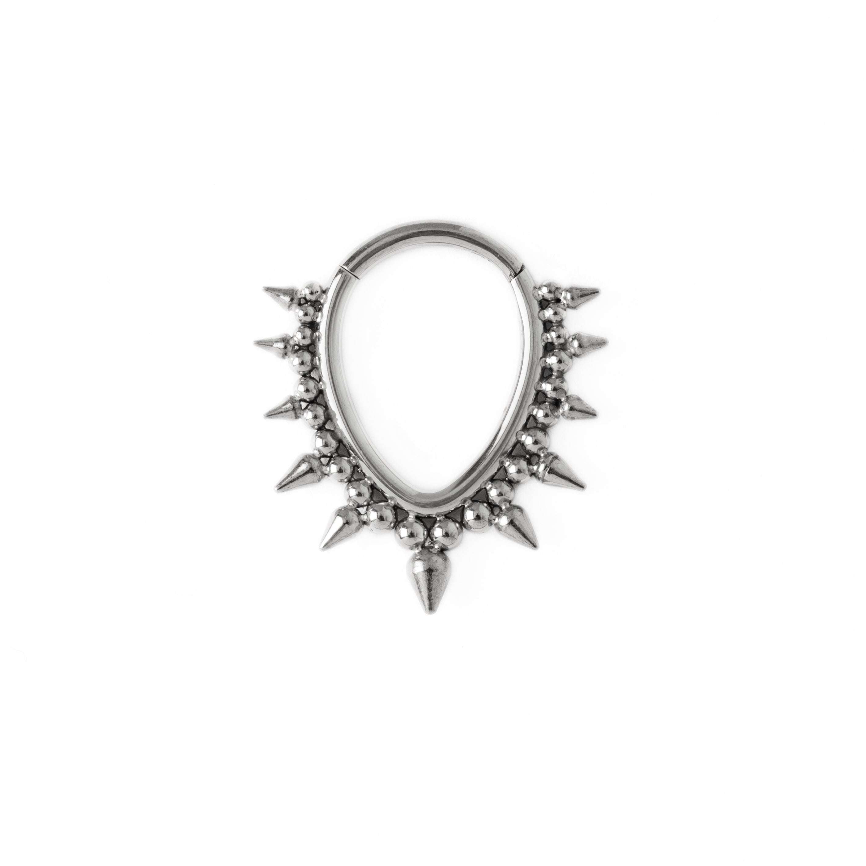 Spiky Brenna septum clicker frontal view