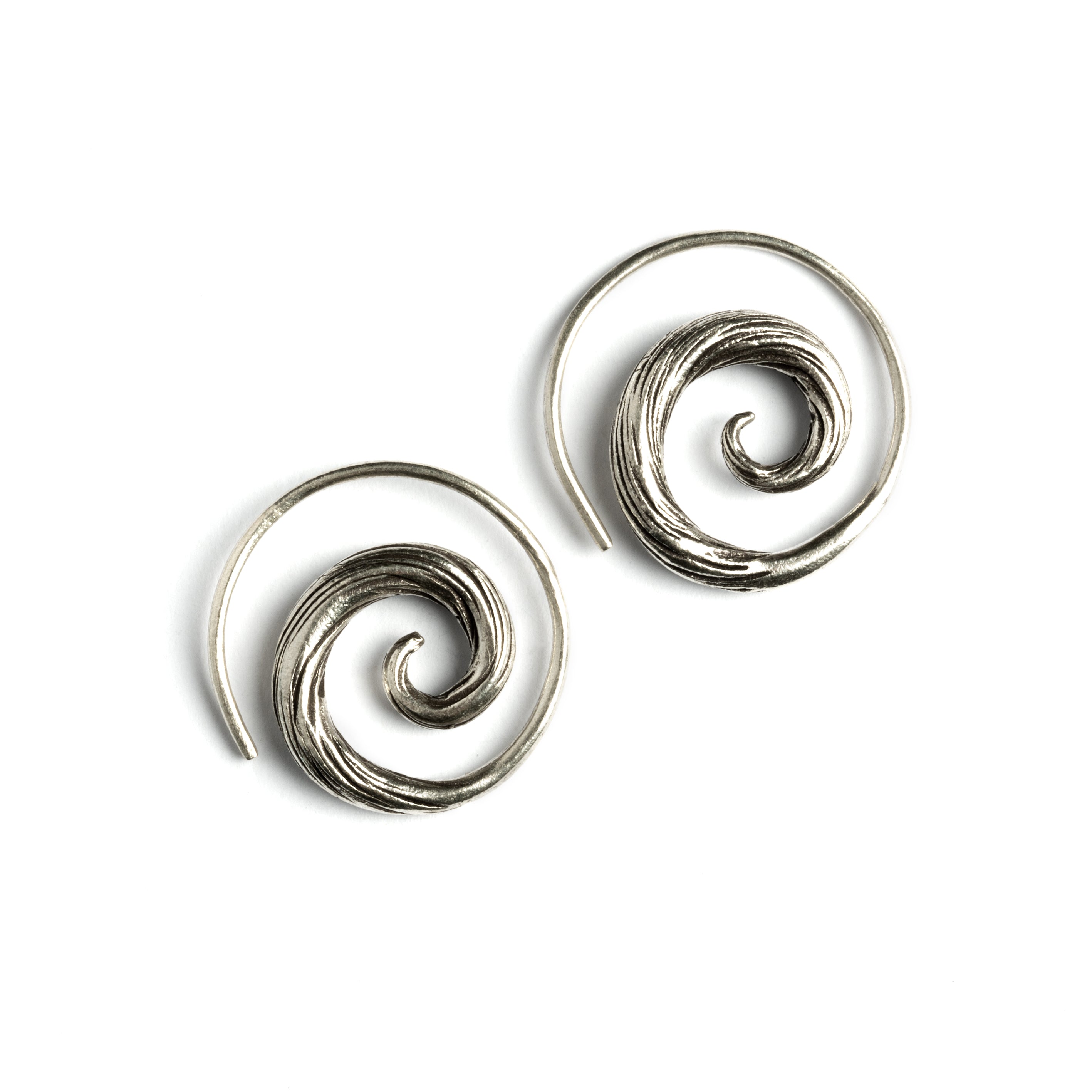 El Nino Spiral Earrings frontal view