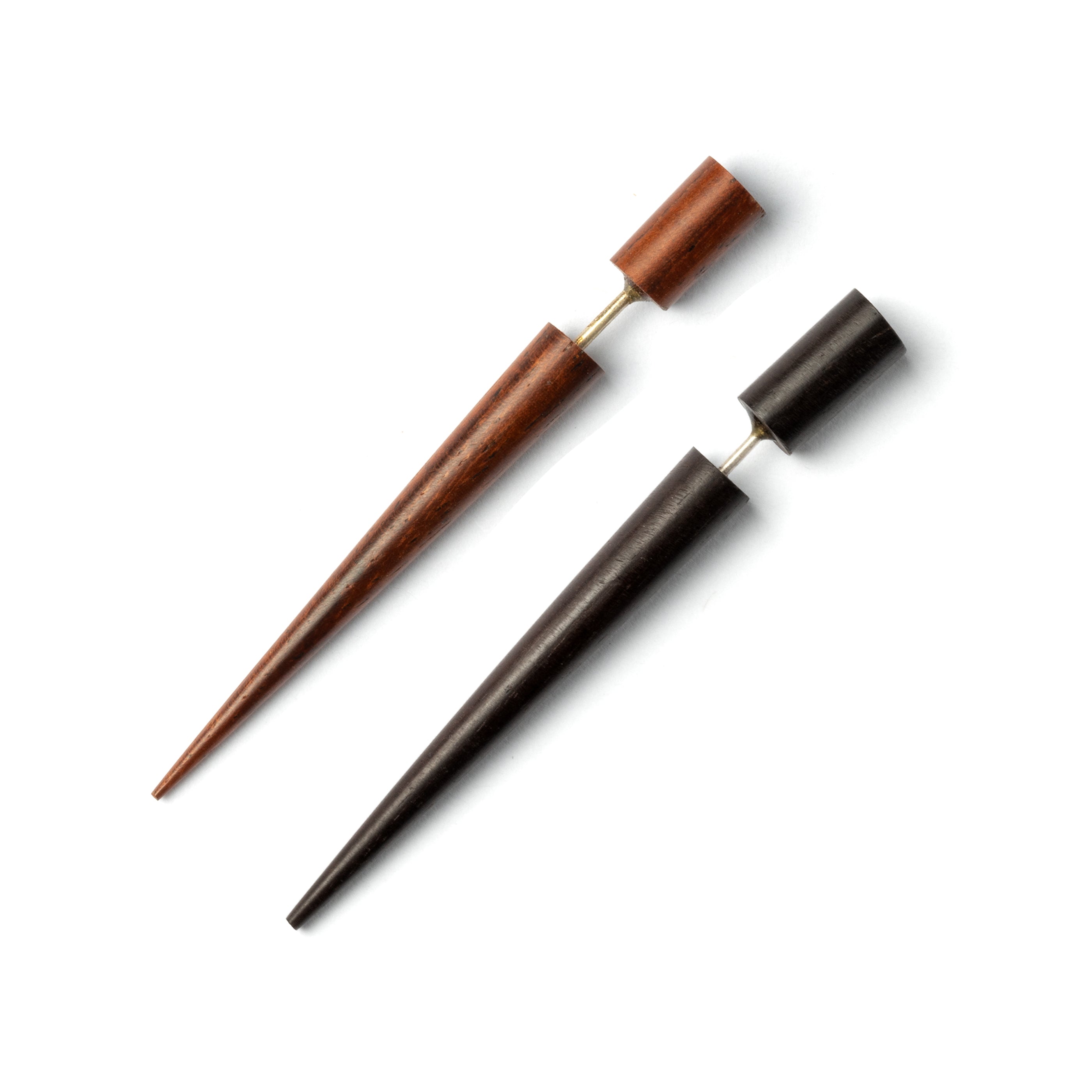 Spitalfields Wooden Earrings - Blackwood & rosewood