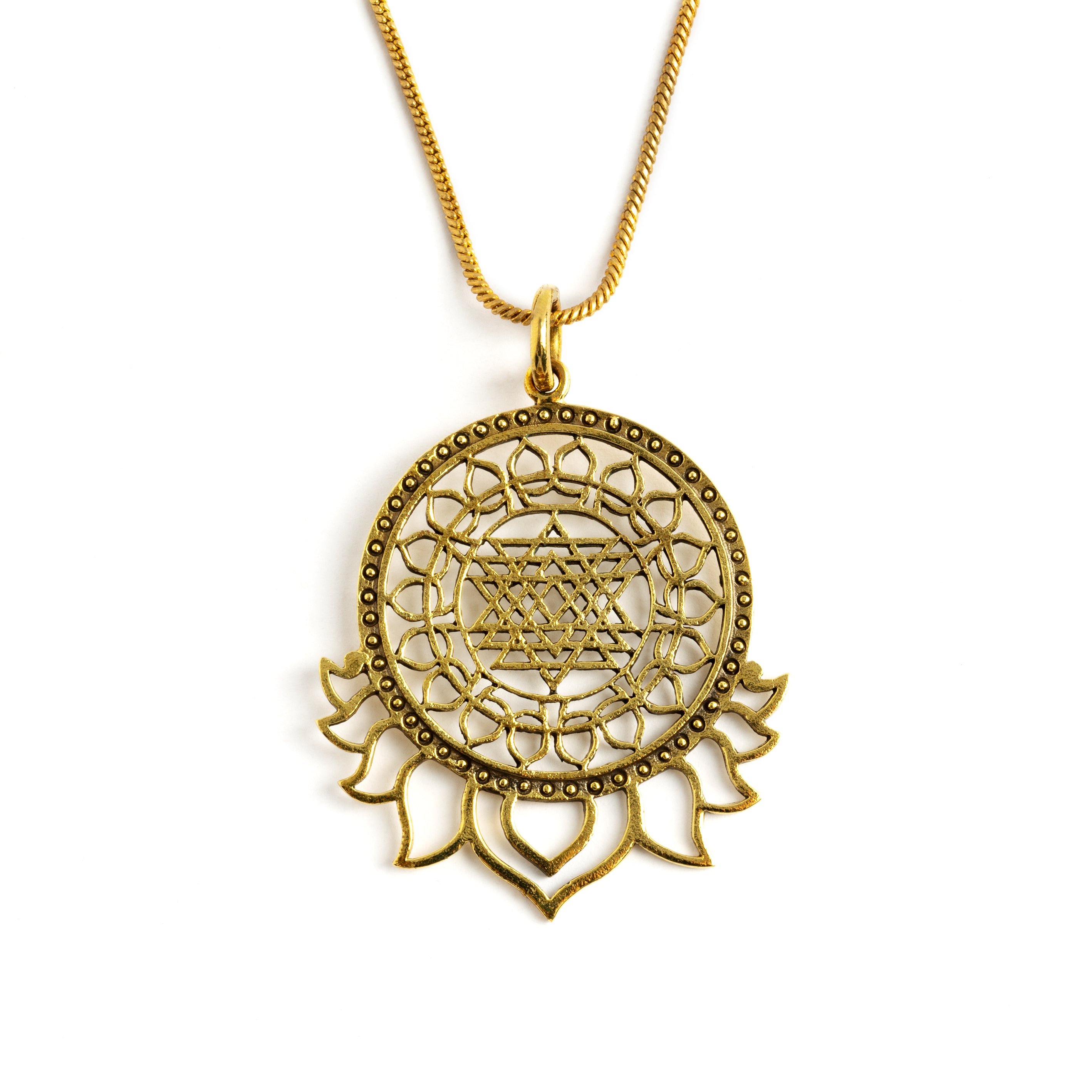 Sri Yantra with Petals Pendant