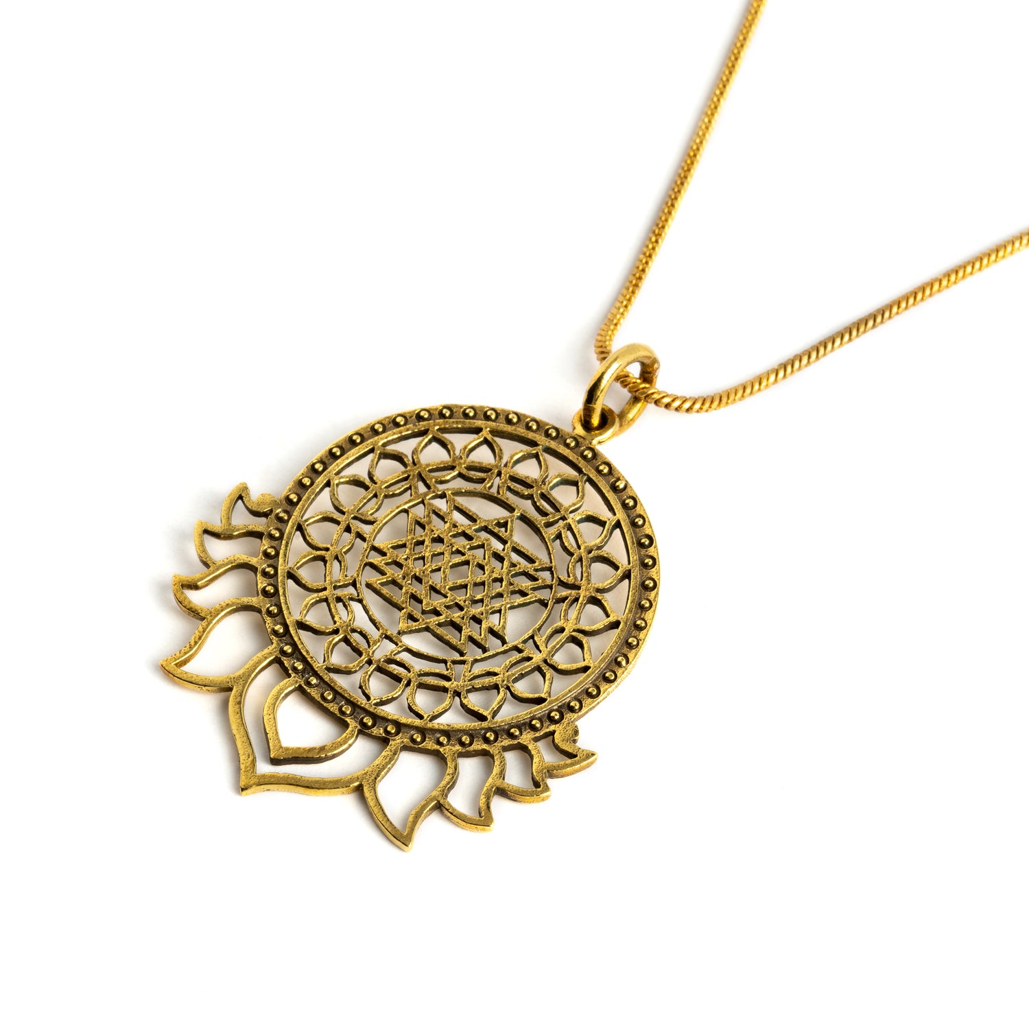Sri Yantra with Petals Pendant