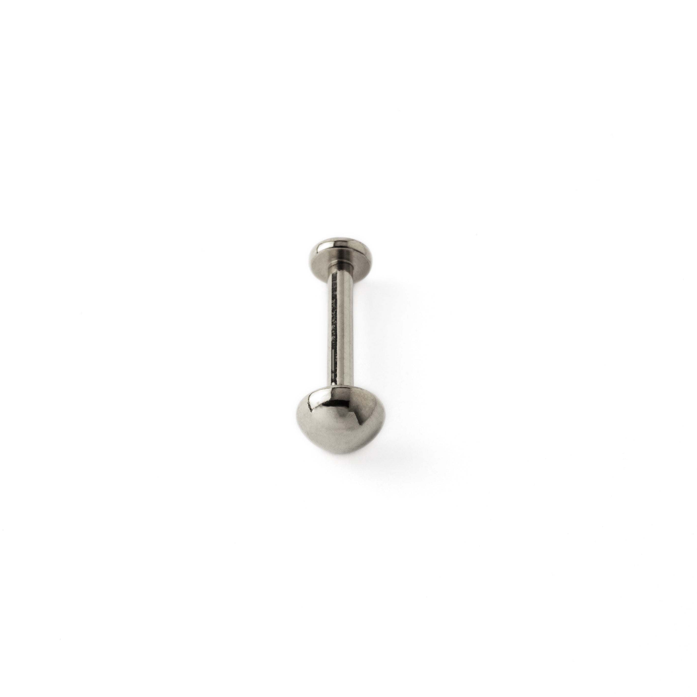 surgical steel dot labret frontal view