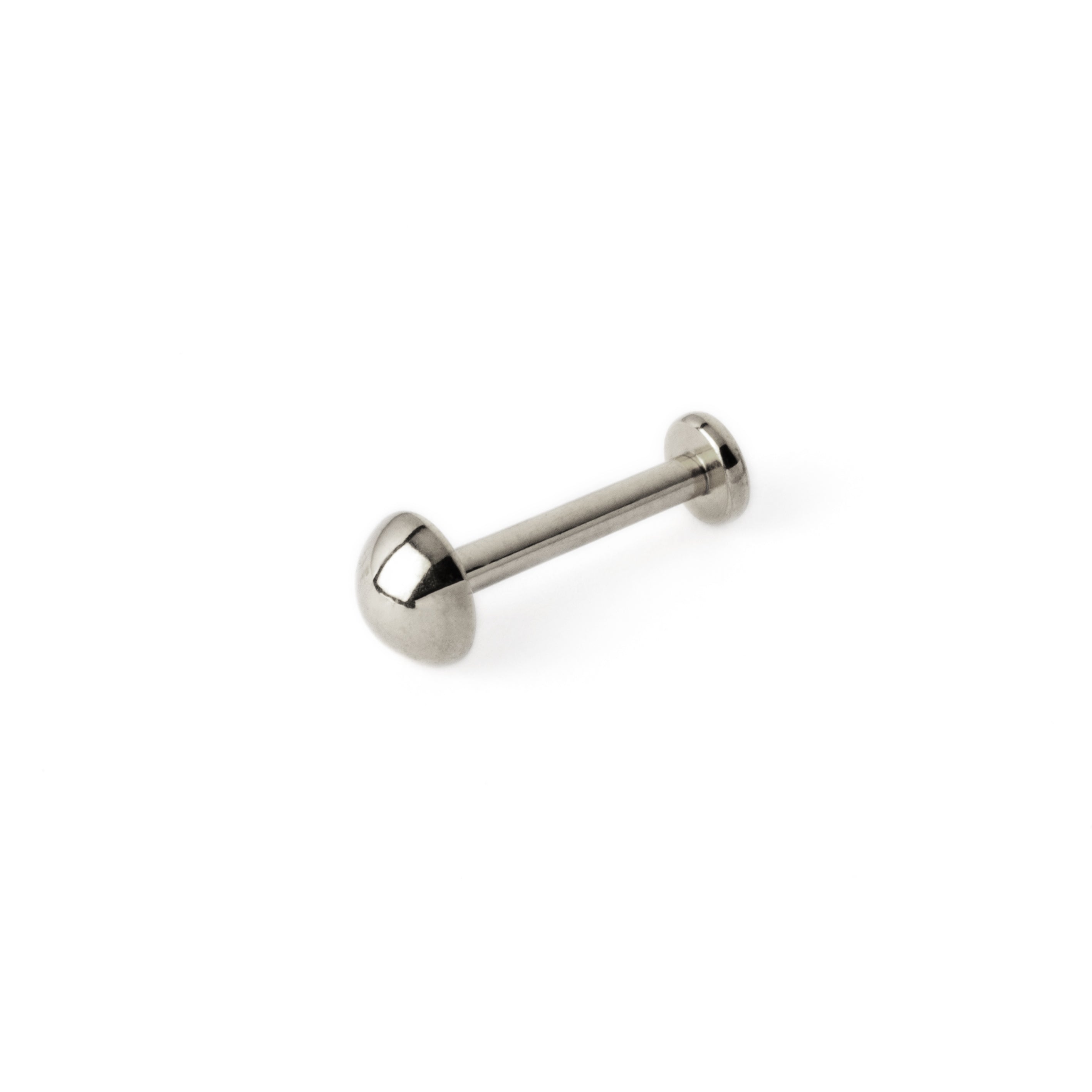 surgical steel dot labret left side view