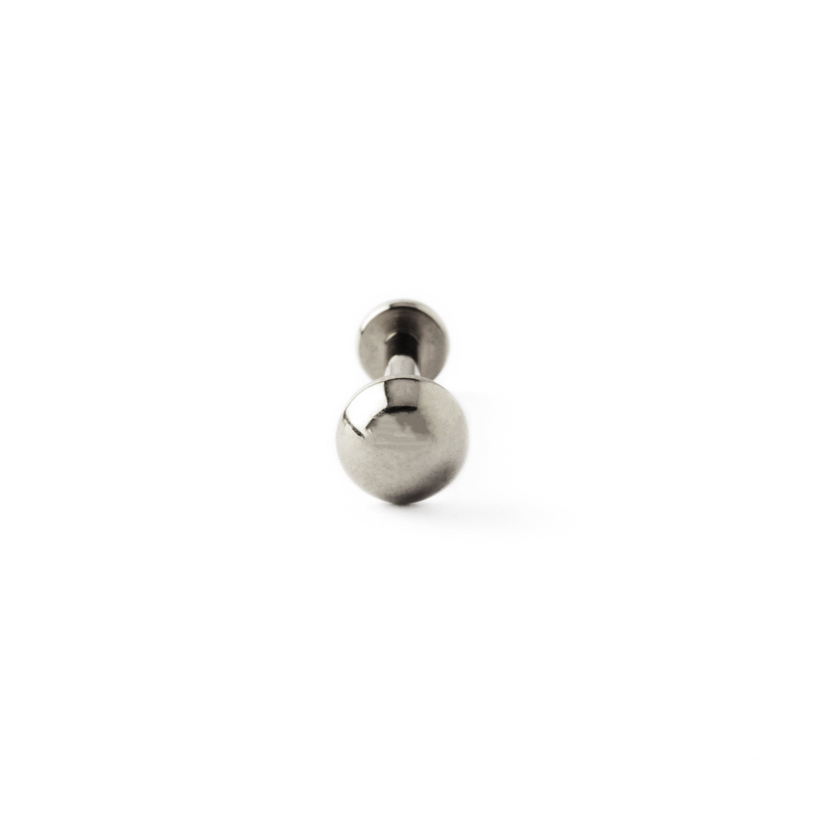 surgical steel dot labret frontal close up view