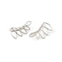 pair of sterling silver leaf outlines ear climbers side view