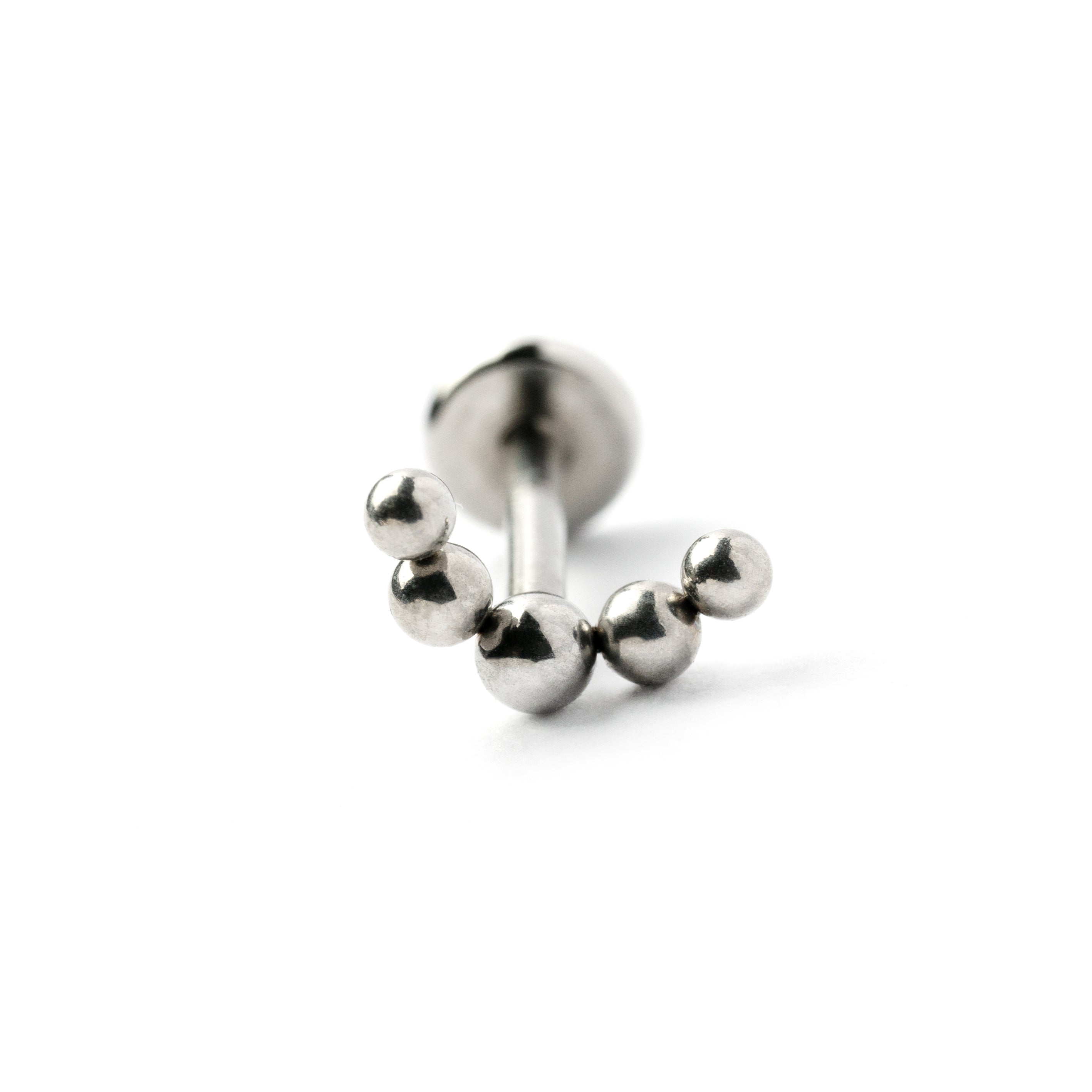 Surgical steel Almora internally threaded labret frontal view