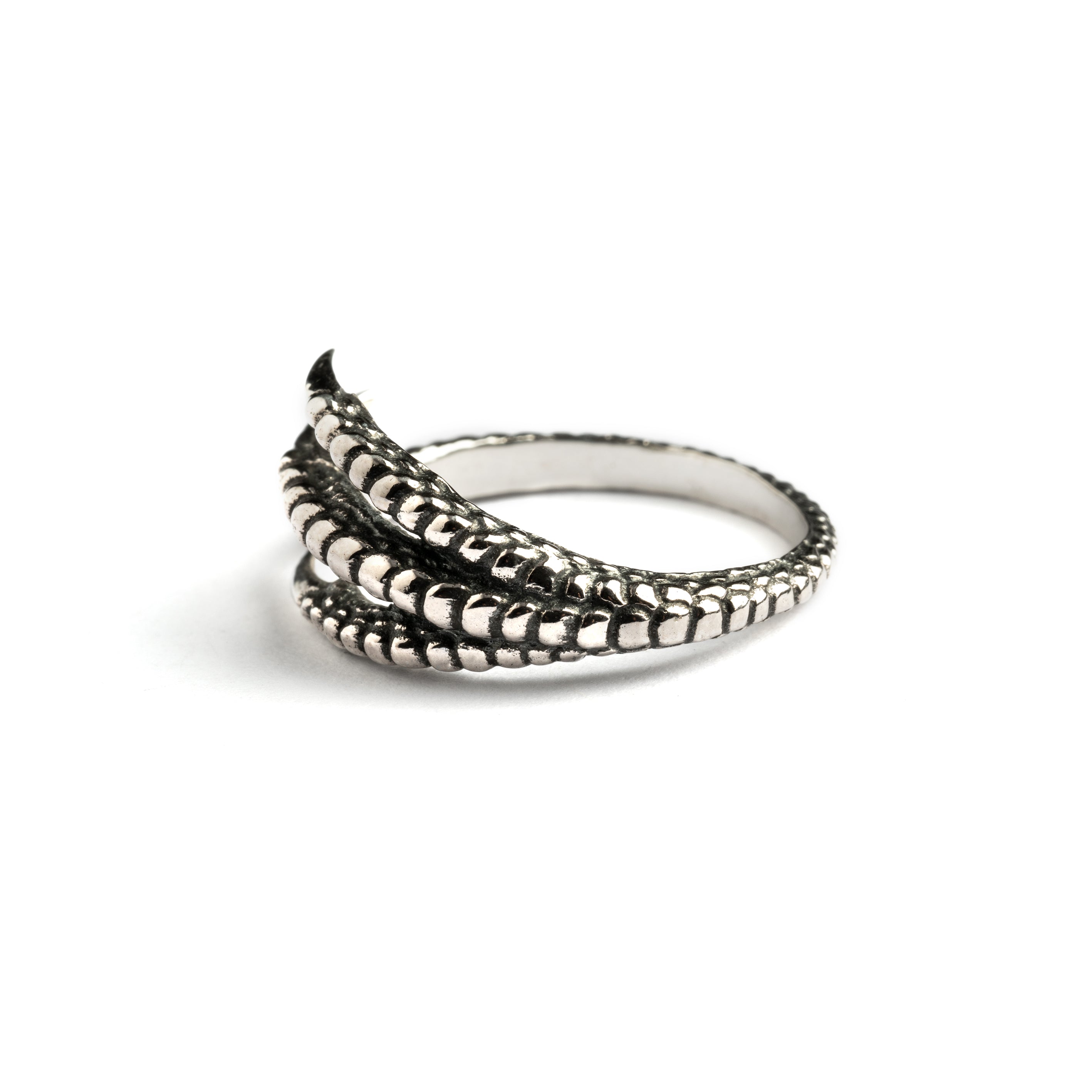 Silver Talon Wrap Ring left side view