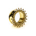 golden brass tribal flower ear tunnel left side view