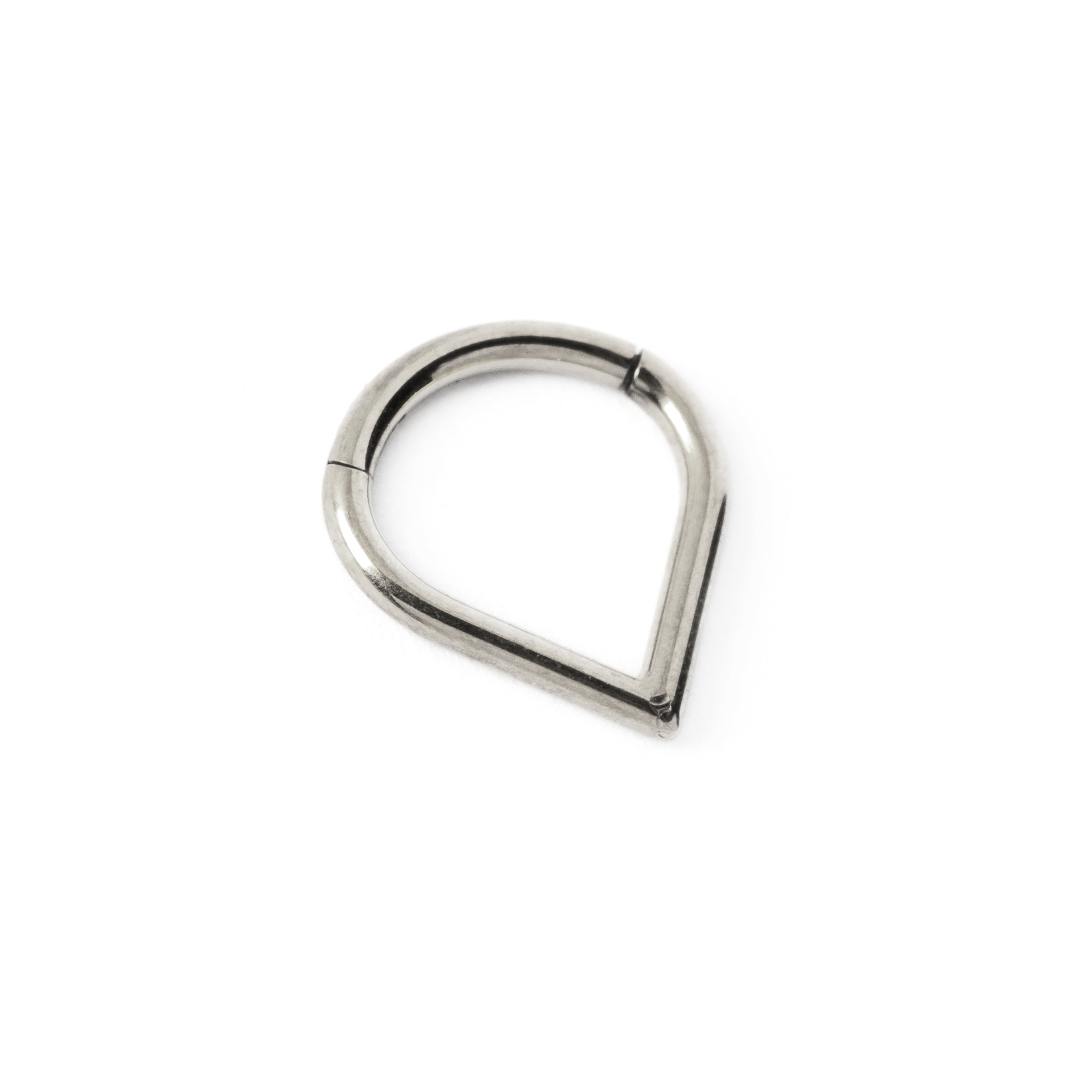 surgical steel teardrop septum clicker ring left side l view