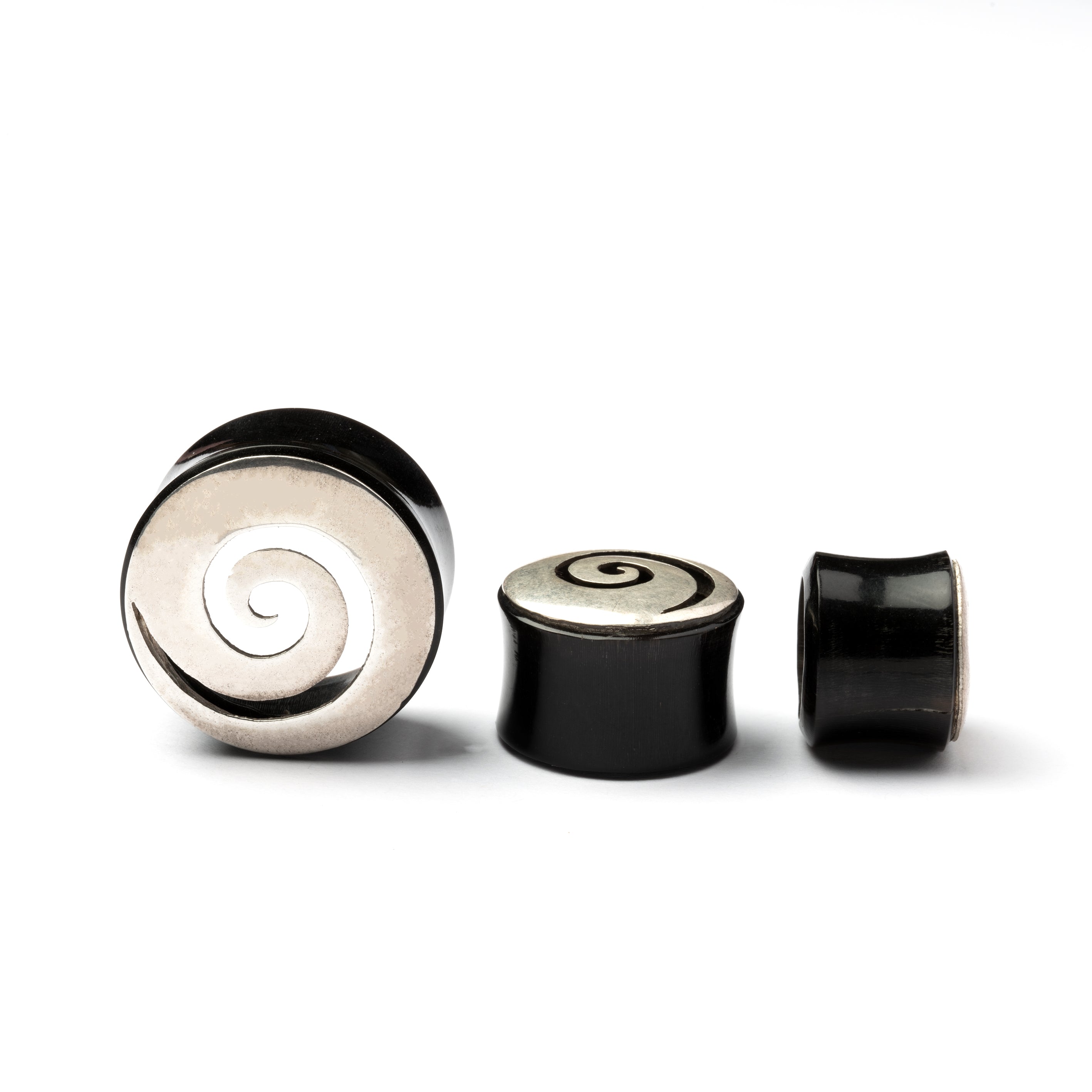 Silver Spiral Horn Plugs