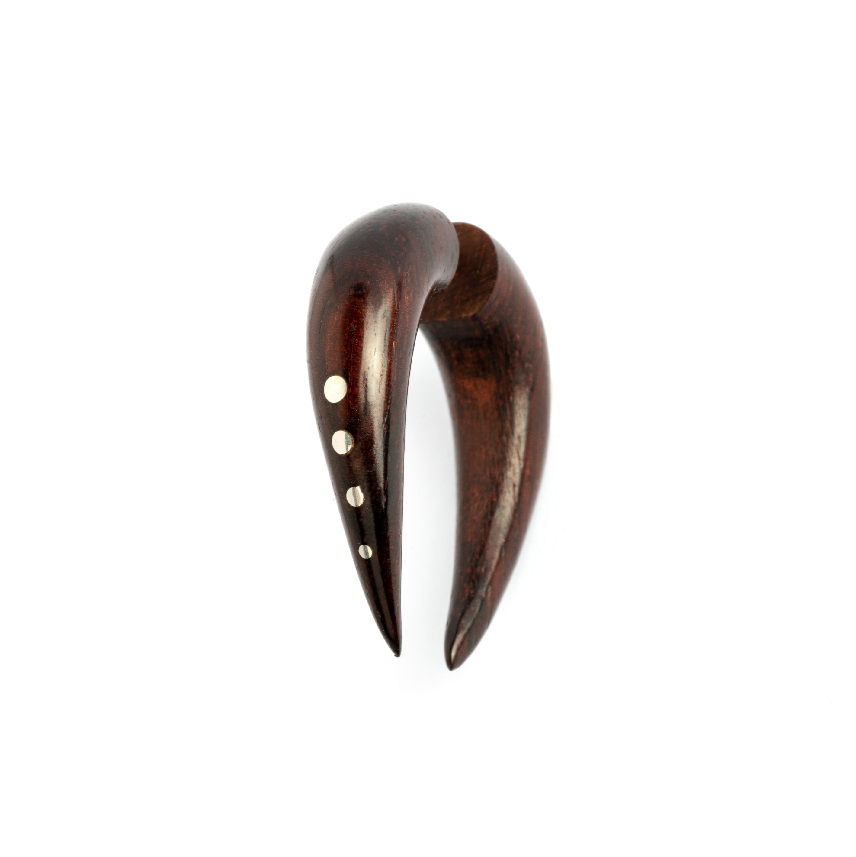 Tikanga Silver Dotted Wood Earrings - Rosewood