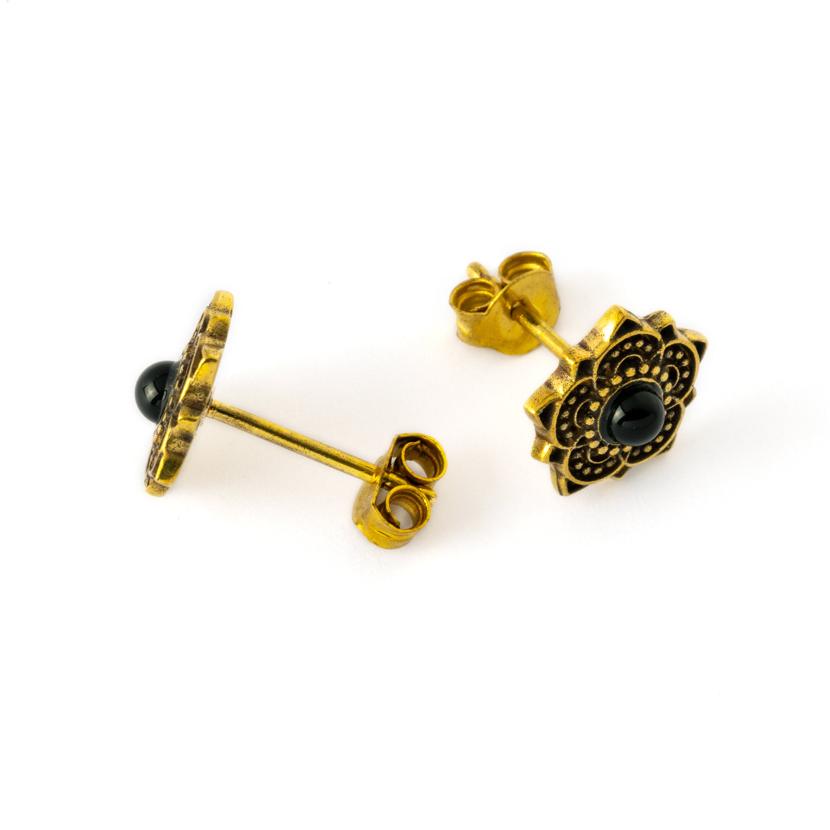 Tribal-Flower-Onyx-Stud-Earrings2