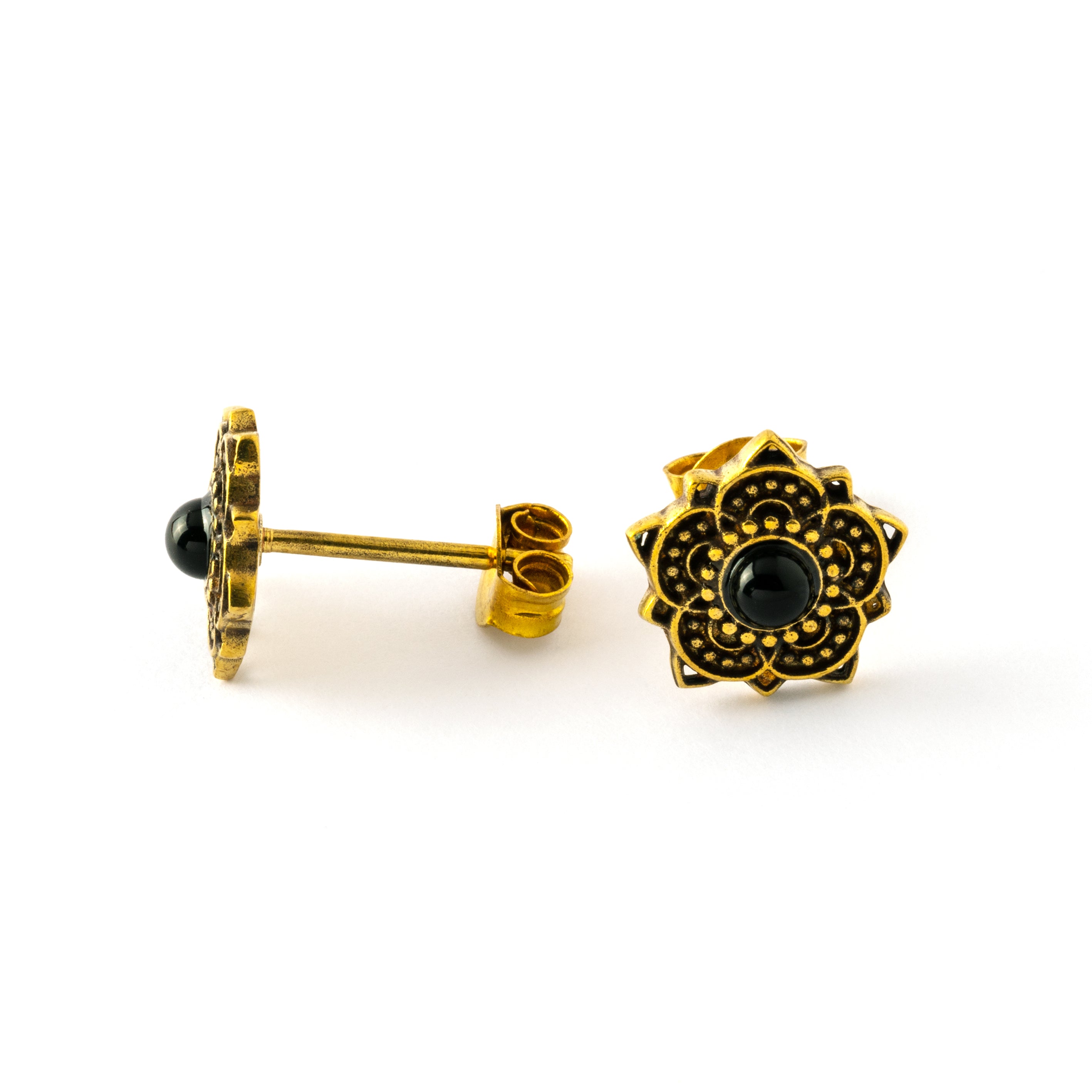 Tribal-Flower-Onyx-Stud-Earrings3