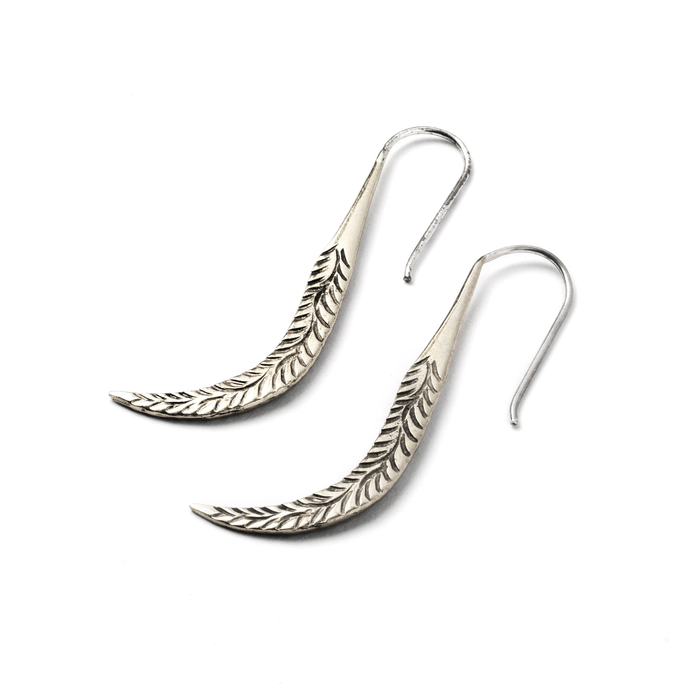 Tribal Silver Leaf Earrings