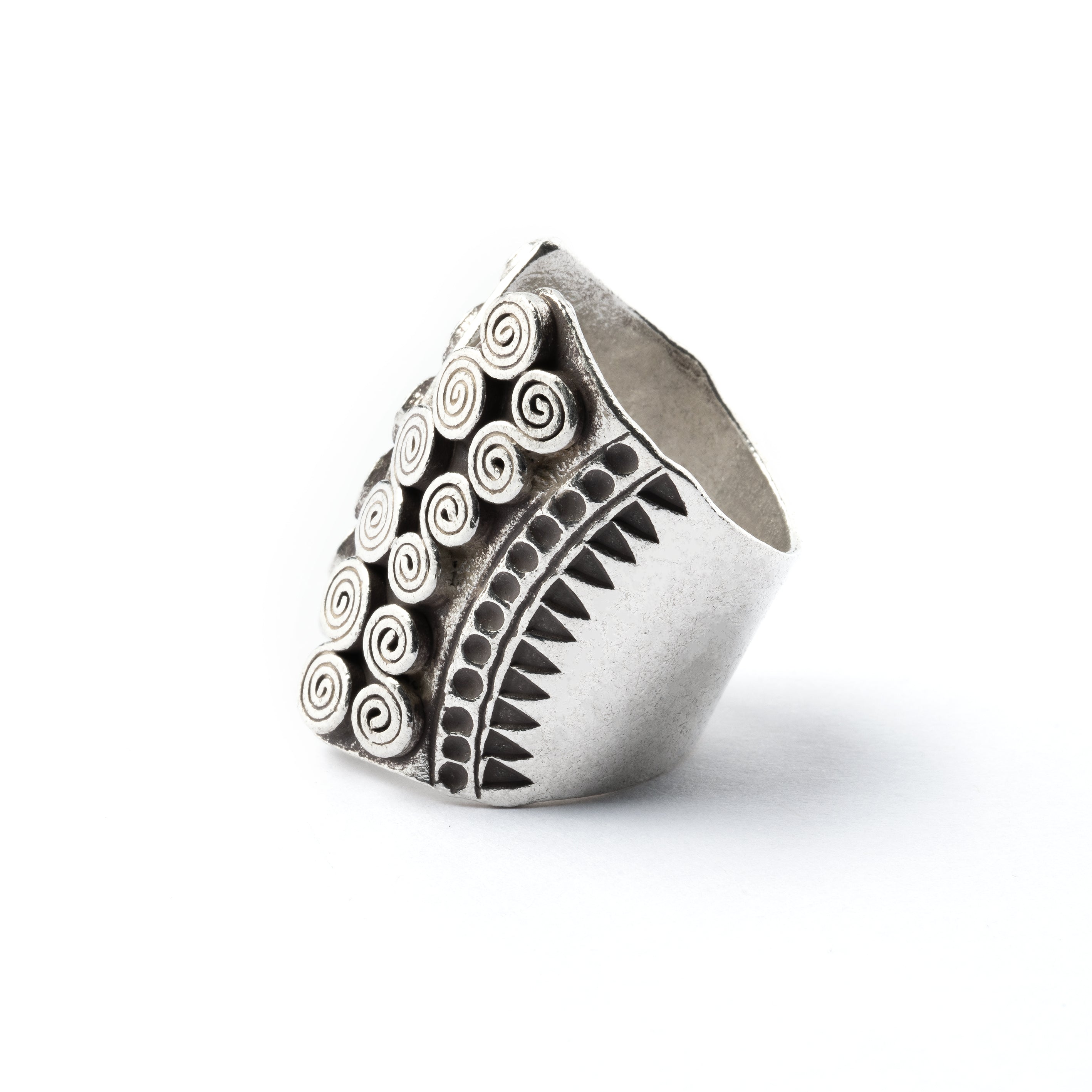 Hill Tribe Silver Open Band Ring side view
