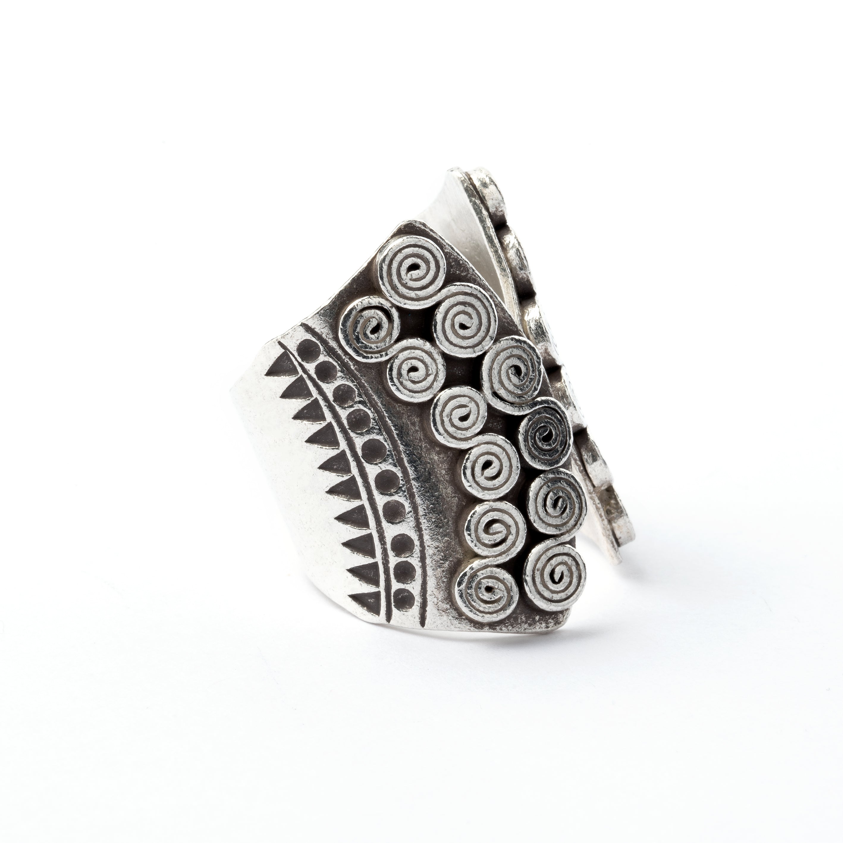 Hill Tribe Silver Open Band Ring side view